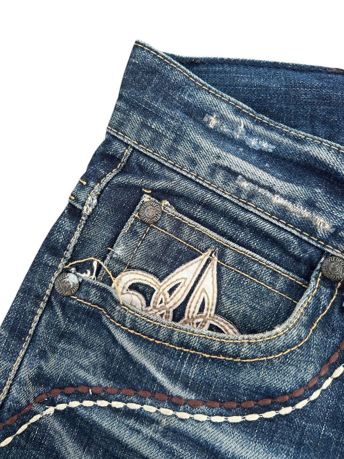 If Six Was Nine Red Pepper Japan Punk Distressed Denim Jeans Size US 31 - 6 Thumbnail