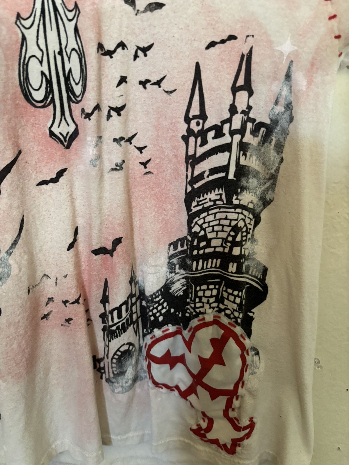 Other Custom Gothic Cross Patchwork Distressed T-Shirt Size US XL / EU 56 / 4 - 7 Thumbnail