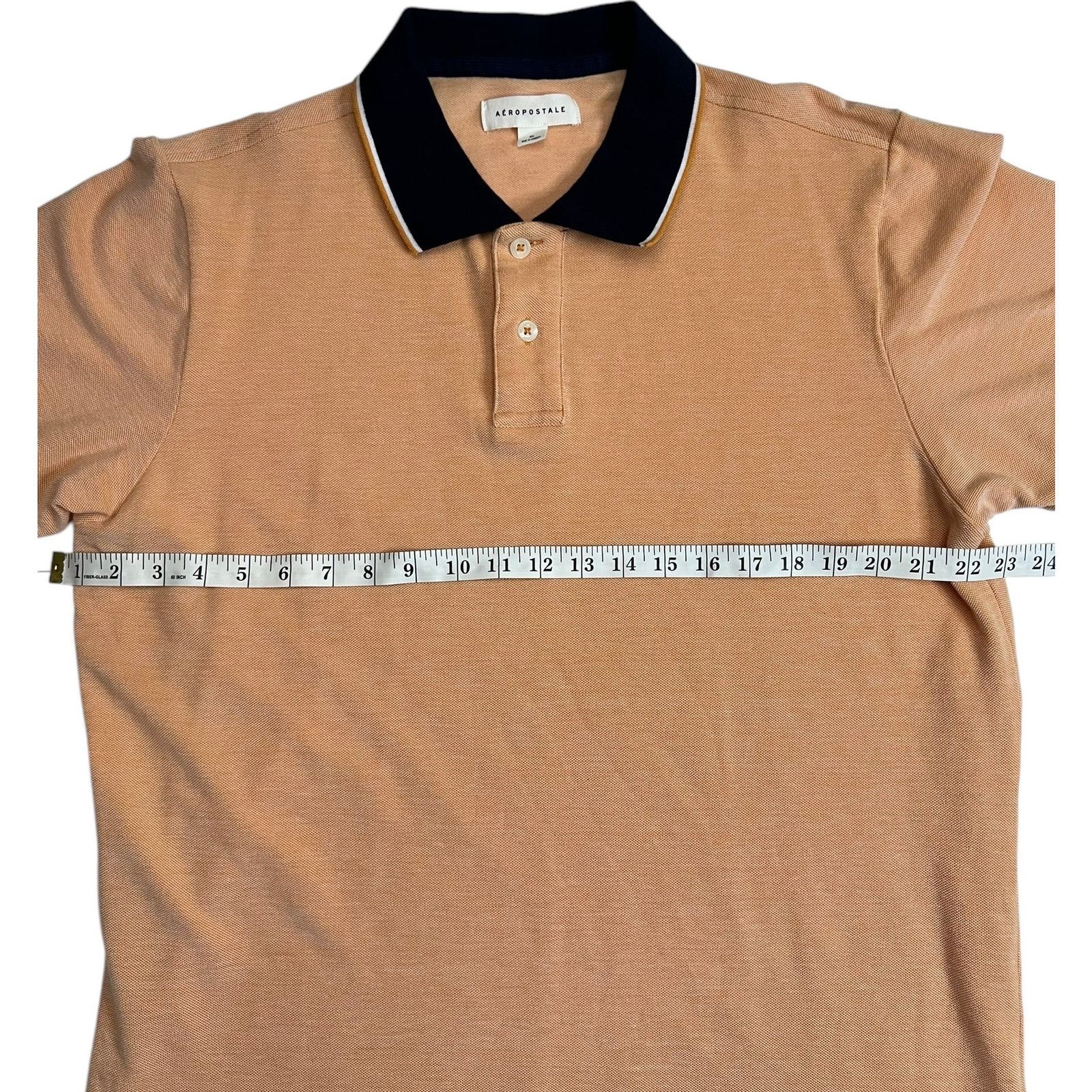 Aeropostale Aeropostale Polo Shirt XL Peach - Navy Collar Short Sleeve Size US XL / EU 56 / 4 - 7 Thumbnail