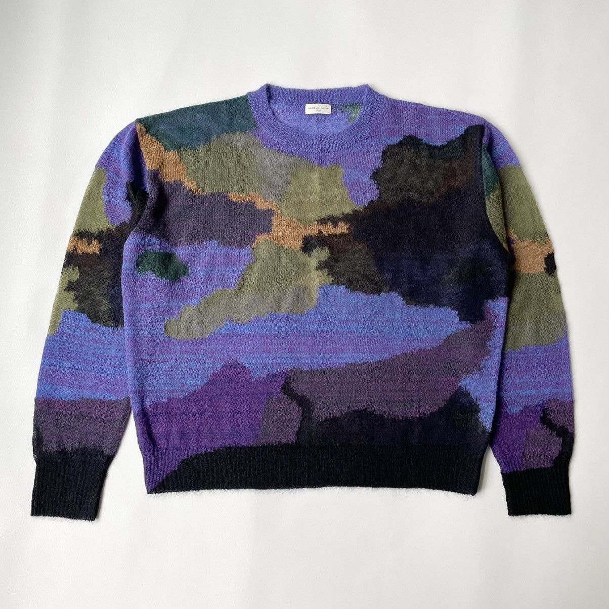 Sample Abstract Camo Mohair Sweater