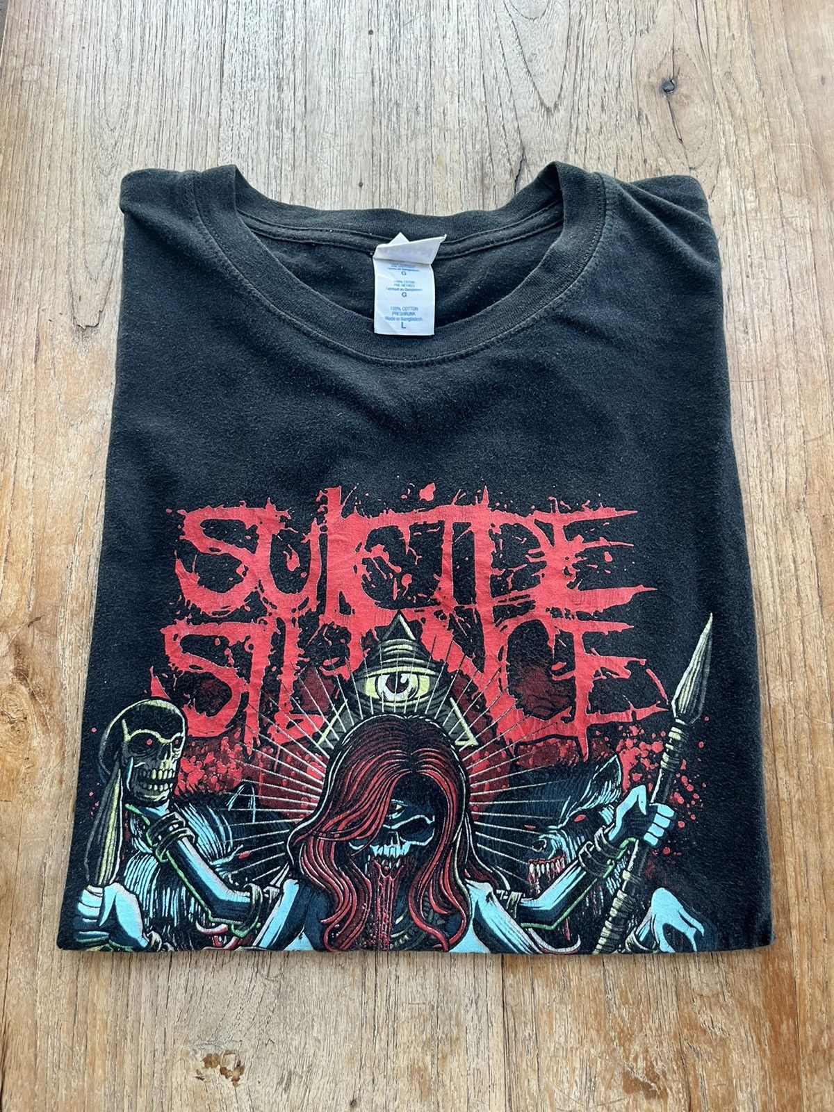 Band Tees SUICIDE SILENCE Tribal Demon Death Metal band Tshirt Size US L / EU 52-54 / 3 - 1 Thumbnail