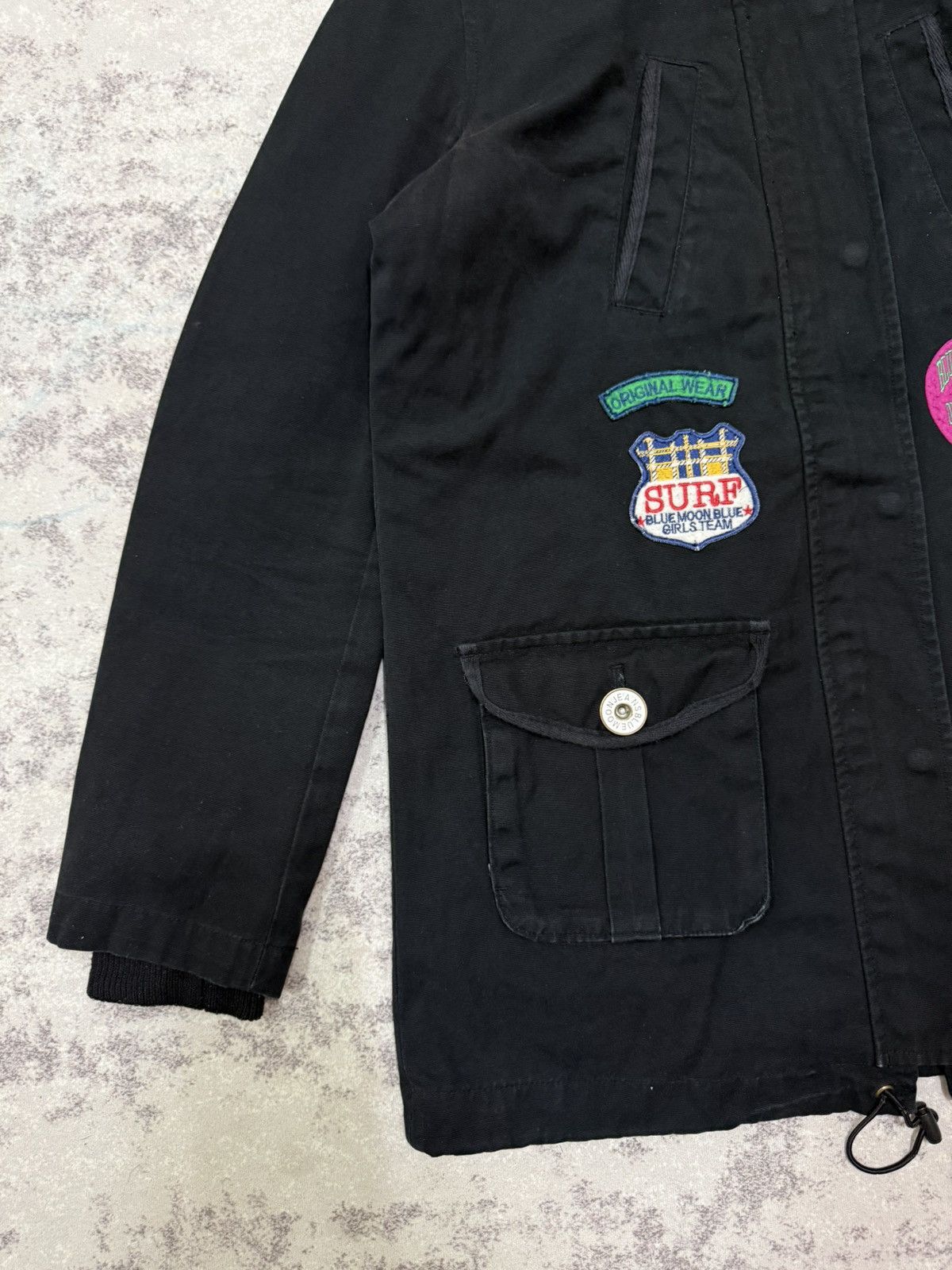 Japanese Brand Bluemoon Jeans Patches Fleece Lined Parka Jacket Hoodie Size S / US 4 / IT 40 - 4 Thumbnail