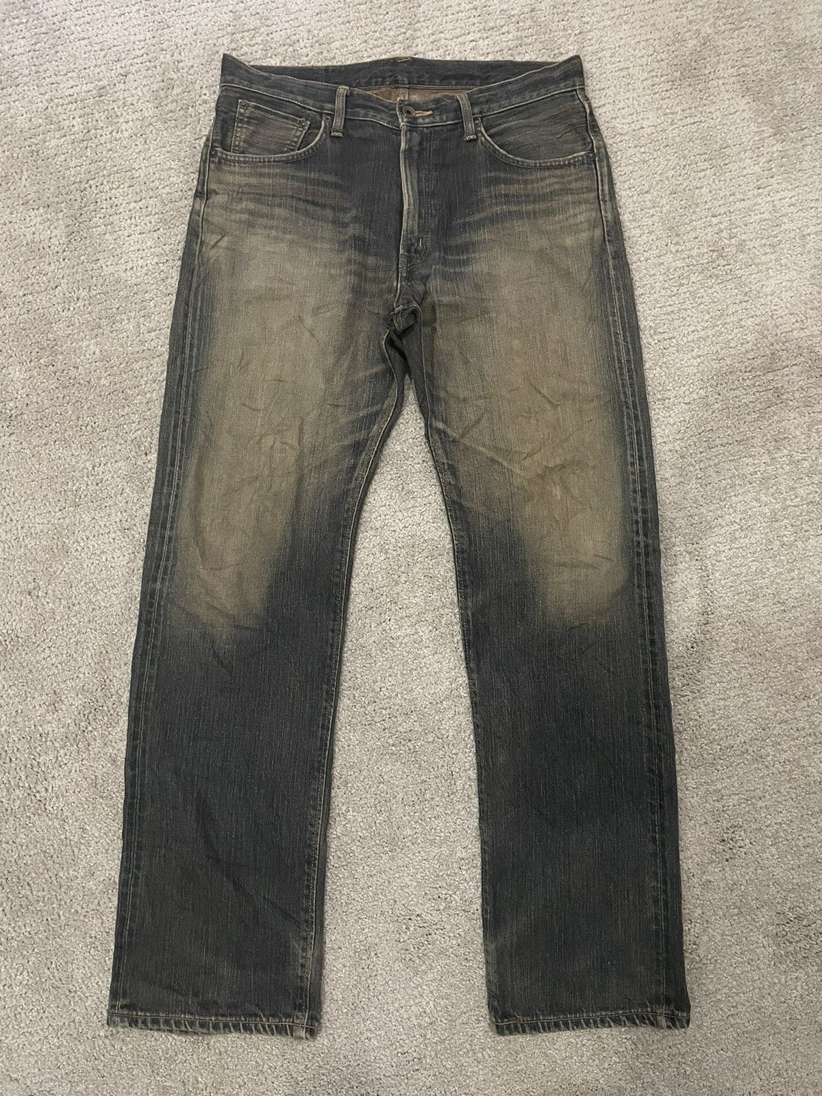 image of Bind Offer Rust Edwin 505Zx Selvedge Denim in Dark Rust Indigo, Men's (Size 36)