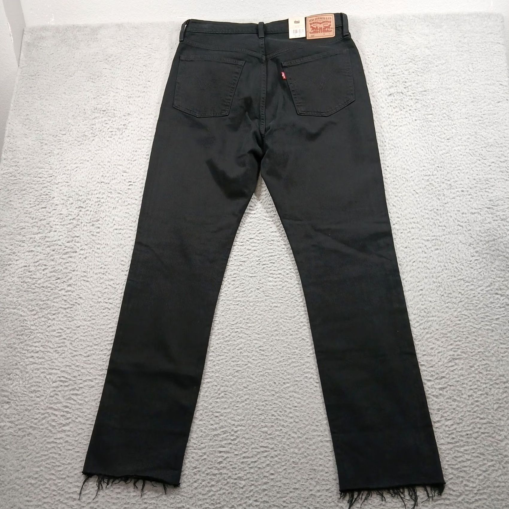 Levi's Levi's 501 Original Fit Jeans Mens Black Denim Button Fly Raw Hem NWT 31 Straight Straight Leg High Rise 5-Pocket Denim Classic Wardrobe Staple Mens Size US 31 - 3 Thumbnail