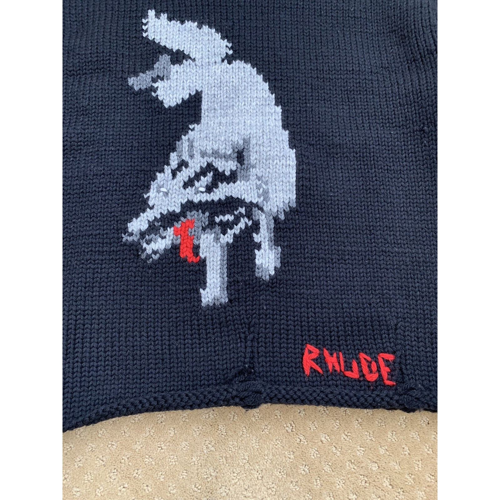 Rhude RHUDE Cropped Baggy Distressed Wool Sweater Hand Knitted Wol Size US S / EU 44-46 / 1 - 2 Thumbnail