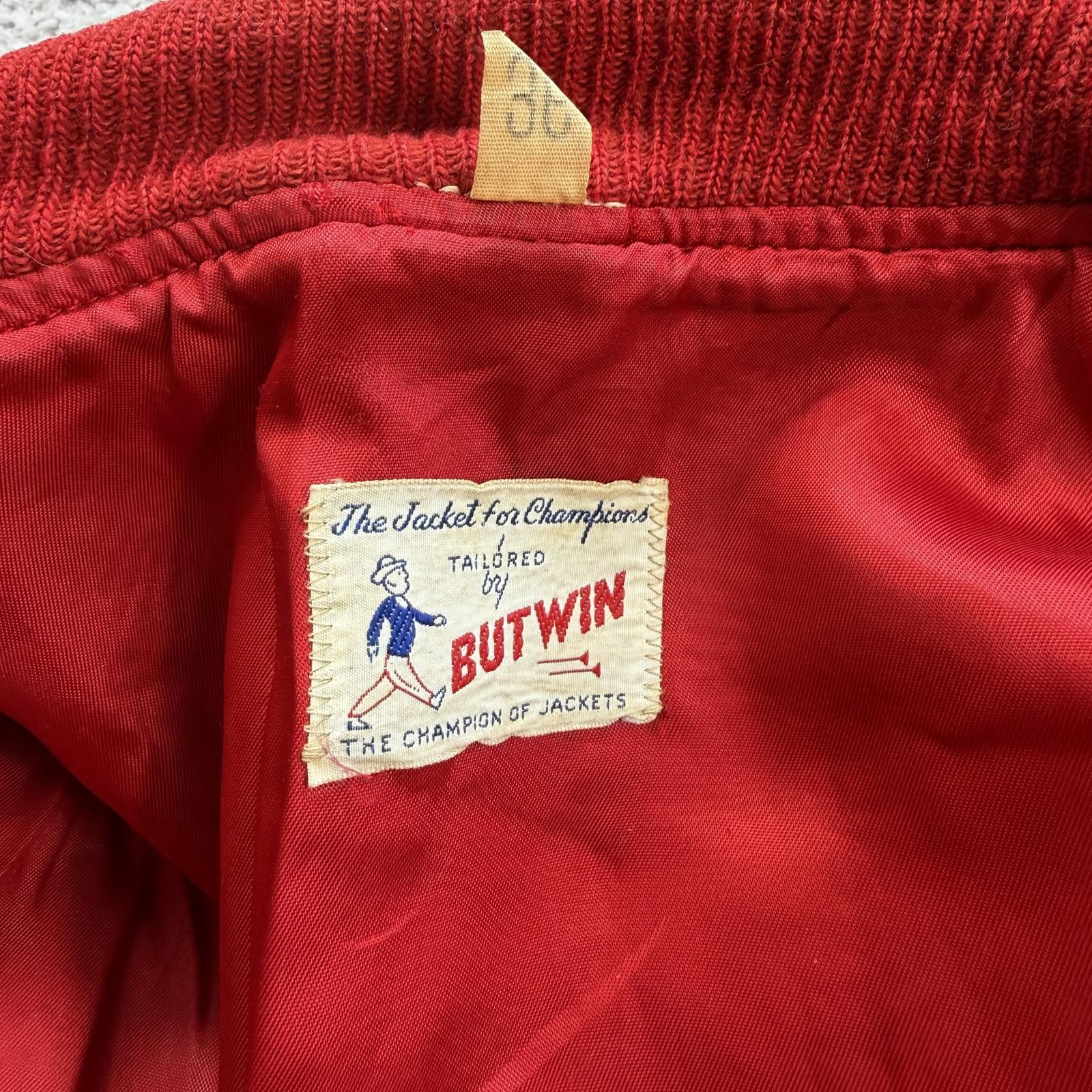 Other Vintage 70s Butwin Varsity Jacket Red Wool Leather Letterman Size US S / EU 44-46 / 1 - 4 Thumbnail