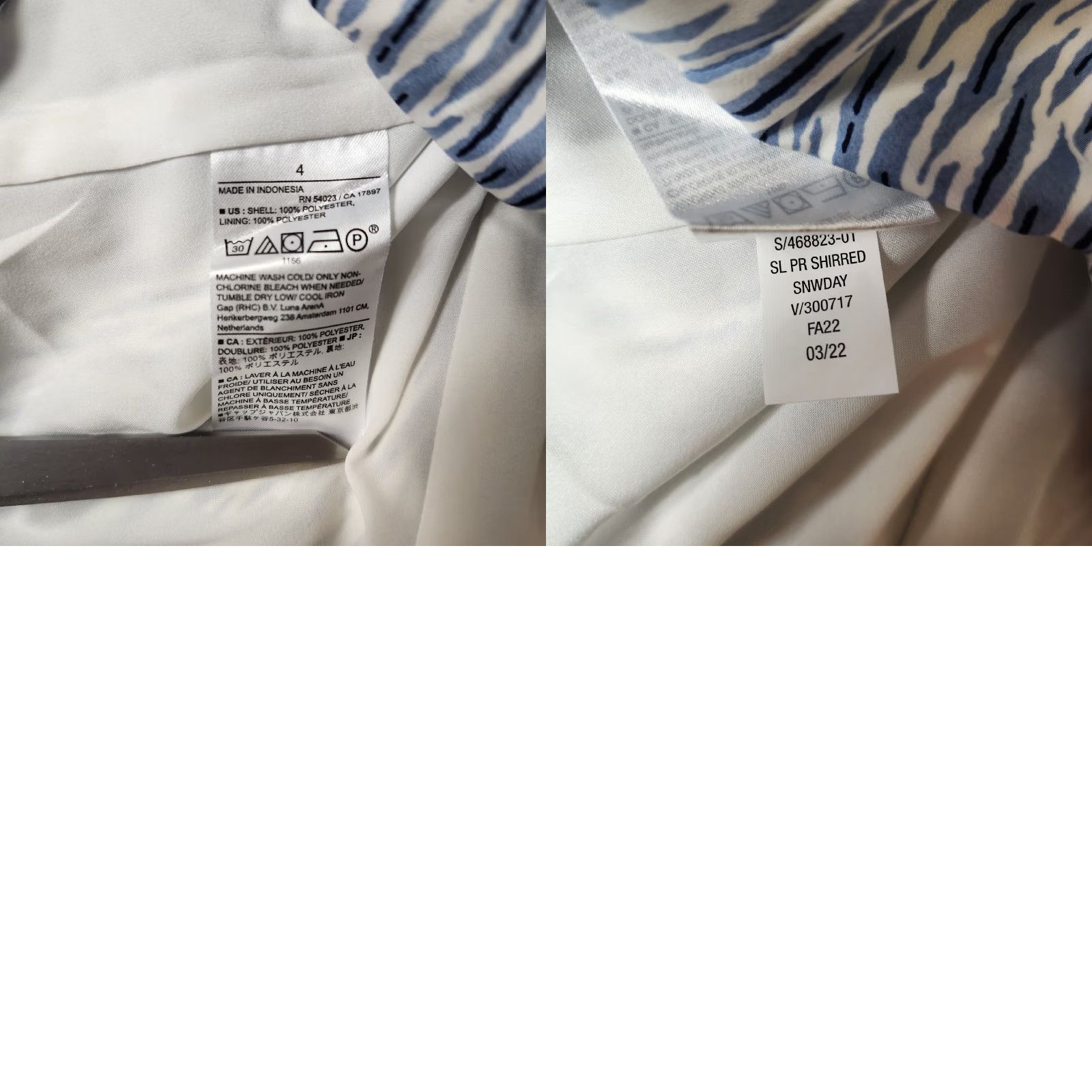 Banana Republic BANANA REPUBLIC Camisole Tank Shirt Women 4 White Black Blue Abstract Shirred NWT Adjustable Straps Lined' Size S / US 4 / IT 40 - 8 Thumbnail