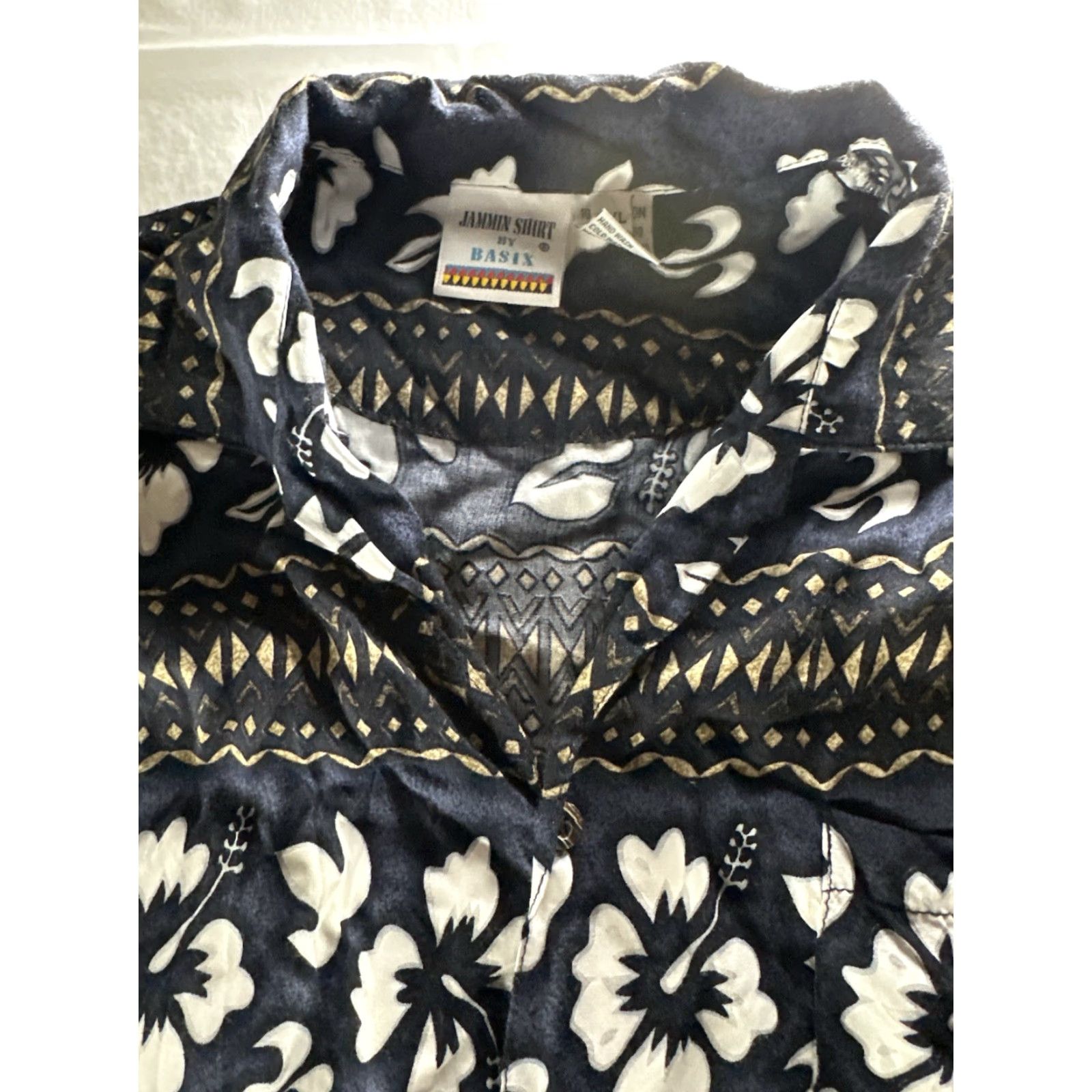 Vintage Basix Jammin Hawaiian Shirt Mens 2XL Blue Floral Short Sleeve Button-Up Casual Travel Hawaii Beach Flower Tropical Mens Size US XXL / EU 58 / 5 - 4 Thumbnail