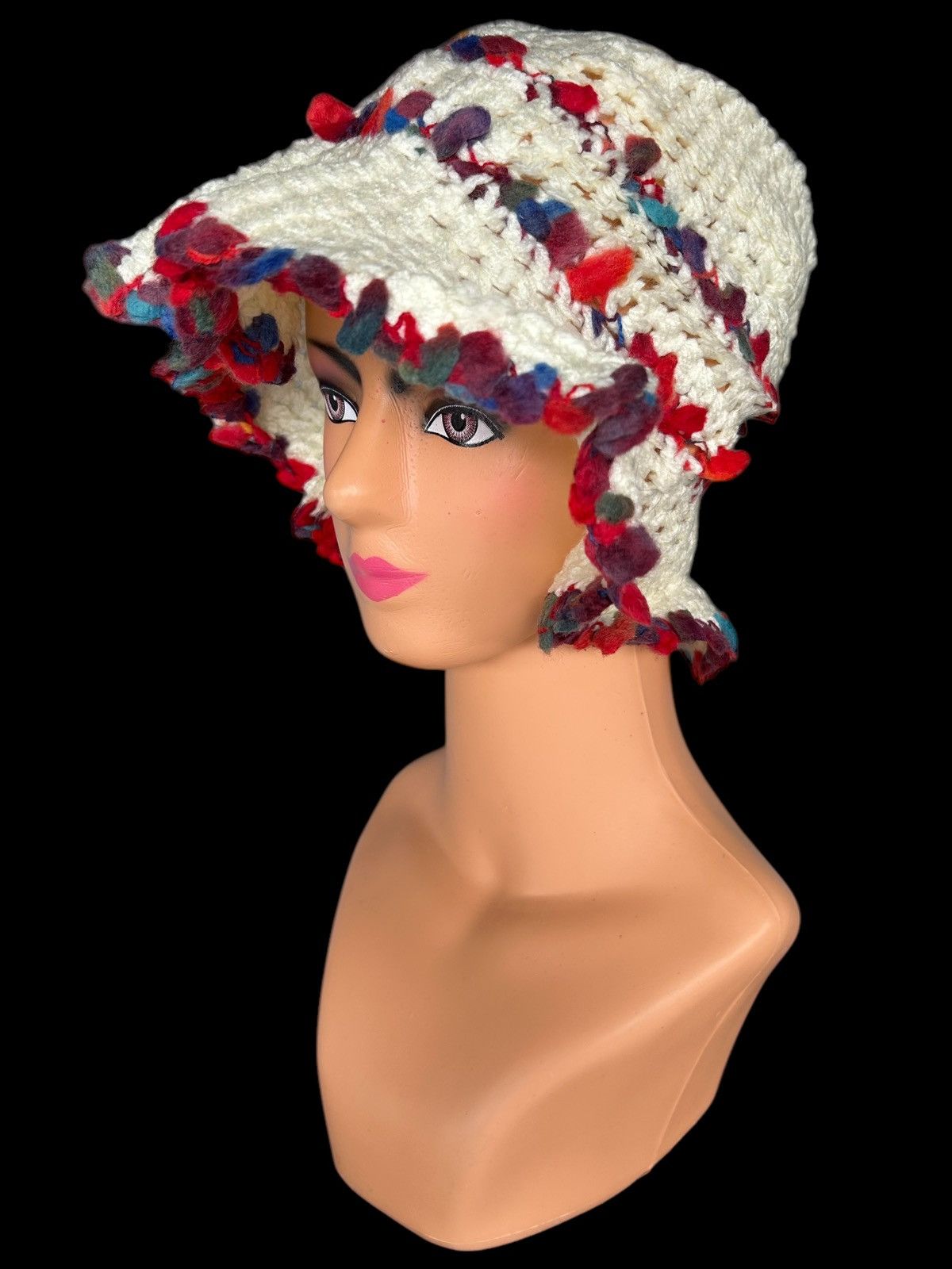 Japanese Brand × Kapital × Vintage Crochet Knitted Handmade Bucket Hats Rare ☠️☠️ Size ONE SIZE - 1 Thumbnail