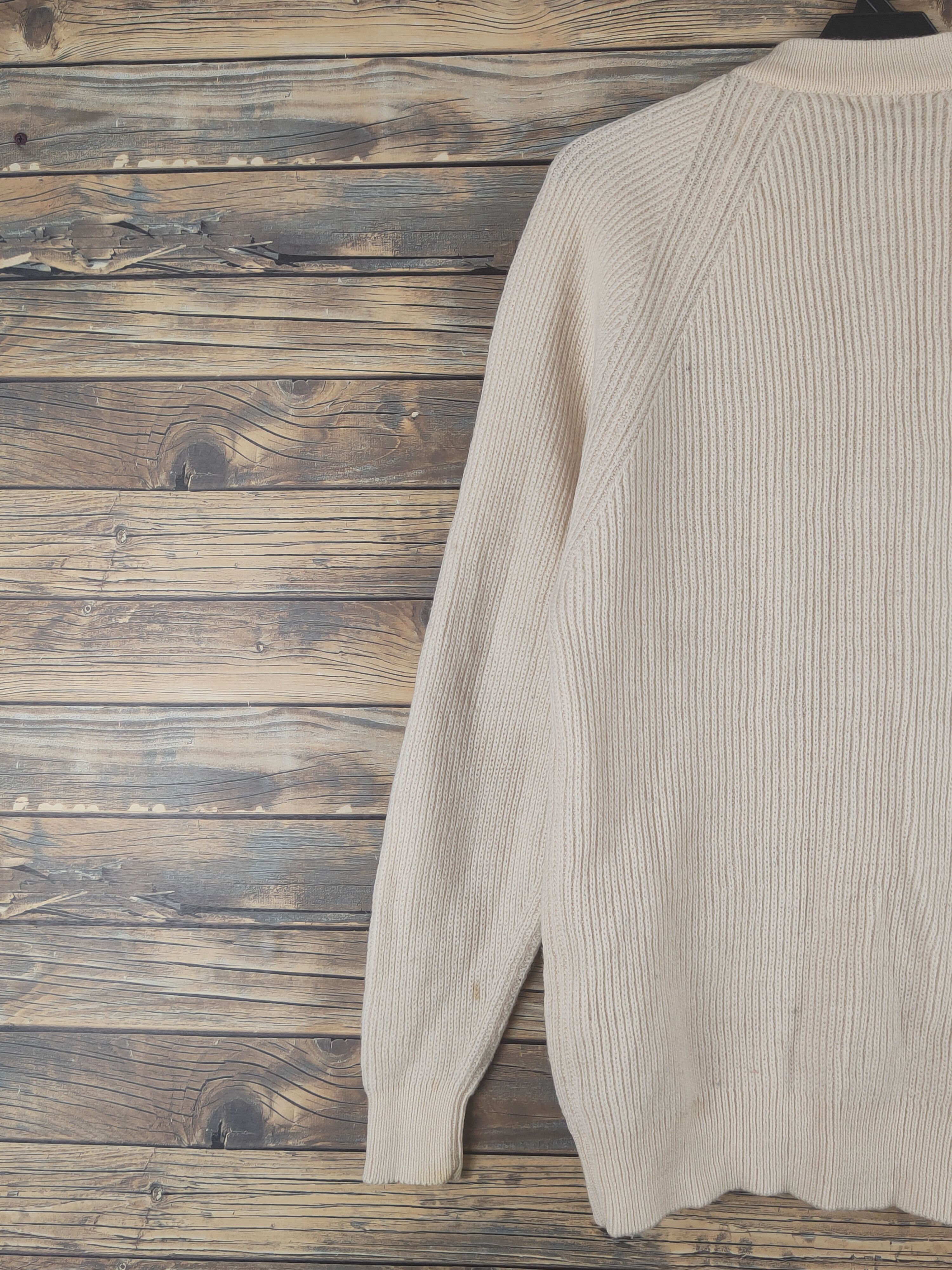 Renoma Renoma Cream Knitwear ripped distressed Cardigan #W1202 Size M / US 6-8 / IT 42-44 - 9 Thumbnail