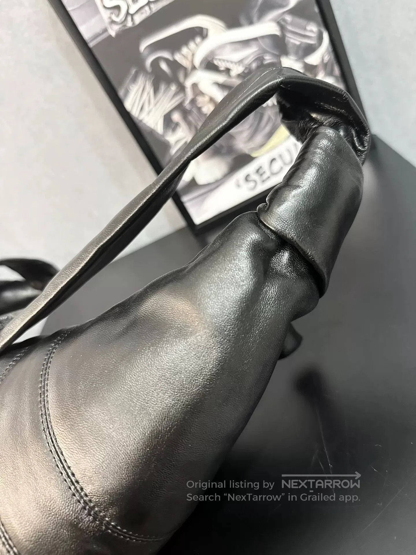 Lemaire Lemaire Small Black Lambskin Croissant Bag. Size ONE SIZE - 4 Thumbnail