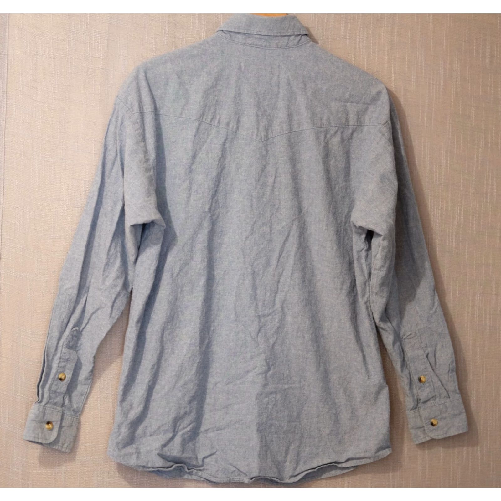 Vintage VINTAGE Panhandle Slim Blue Shirt Longsleeve Pockets Mens 16x35 (Large) #A17-23 Size US L / EU 52-54 / 3 - 5 Thumbnail