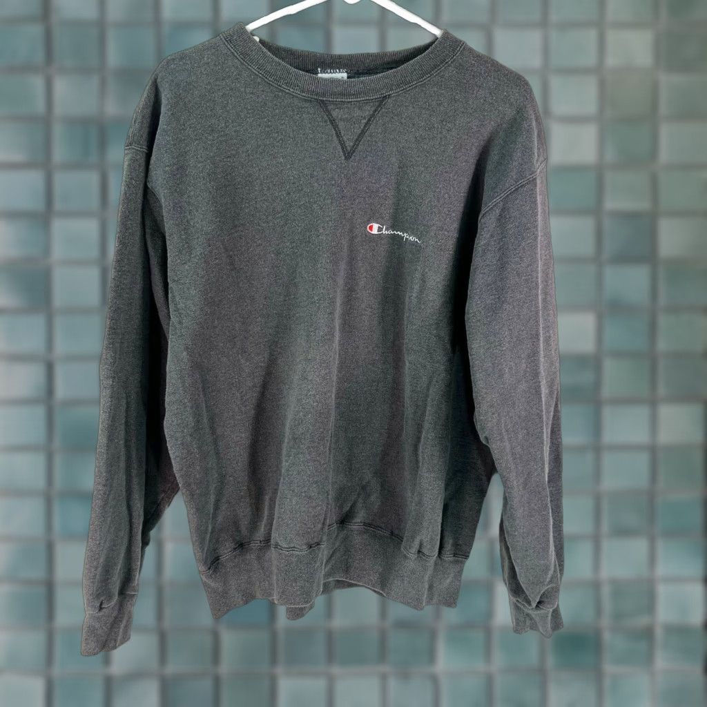 Champion Champion Sweatshirt Mens XL Gray Long Sleeve Crew Neck Pullover Casual, 93% Cotton, 7% Polyester, Logo, Solid, Regular Fit Size US XL / EU 56 / 4 - 1 Thumbnail