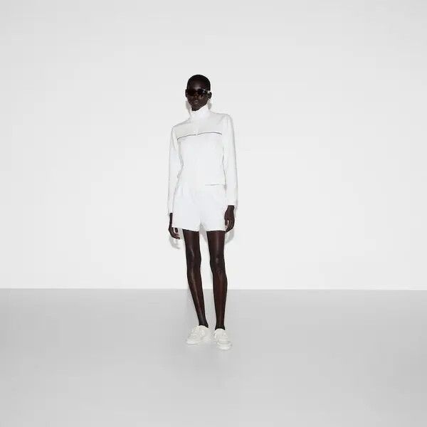 Gucci o1la5ras0526 GG Terrycloth Cotton Zip Sweatshirt in White Size XXS / US 00 / IT 34 - 2 Thumbnail