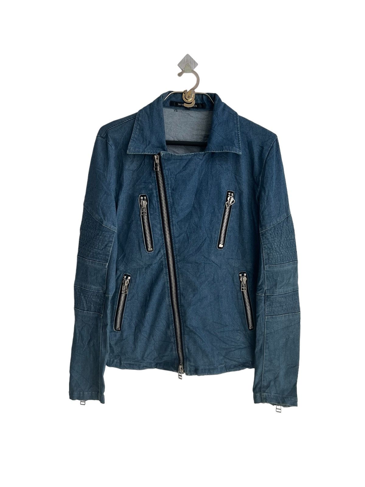 Kiminori Morishita No ID 🇯🇵 Double Collar Bondage Zipper Indigo Biker Jacket Size US M / EU 48-50 / 2 - 3 Thumbnail