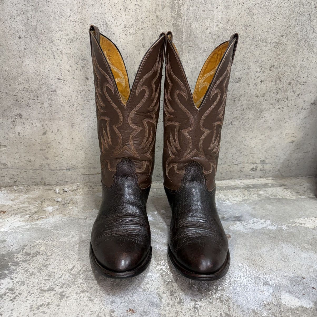 Nocona Boots Vintage Nocona USA Made Brown Leather Western Cowboy Boots Size US 11.5 / EU 44-45 - 4 Thumbnail