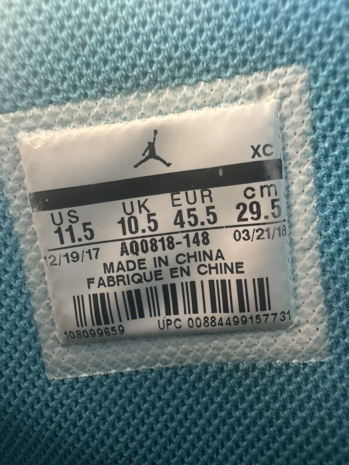 Jordan Brand × Off-White Off-White Jordan 1 Retro High OG “UNC” Size US 11.5 / EU 44-45 - 6 Thumbnail