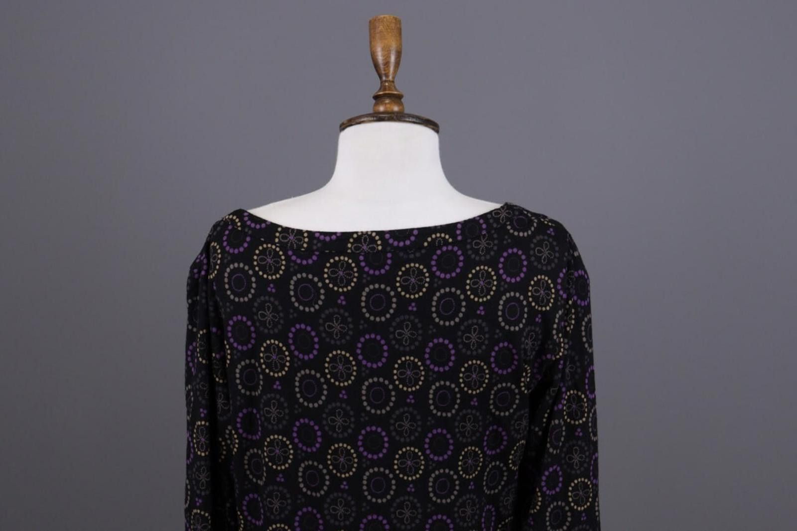Designer Gudrun Sjoden Black Floral Blouson Midi Dress Size M Size M / US 6-8 / IT 42-44 - 10 Thumbnail