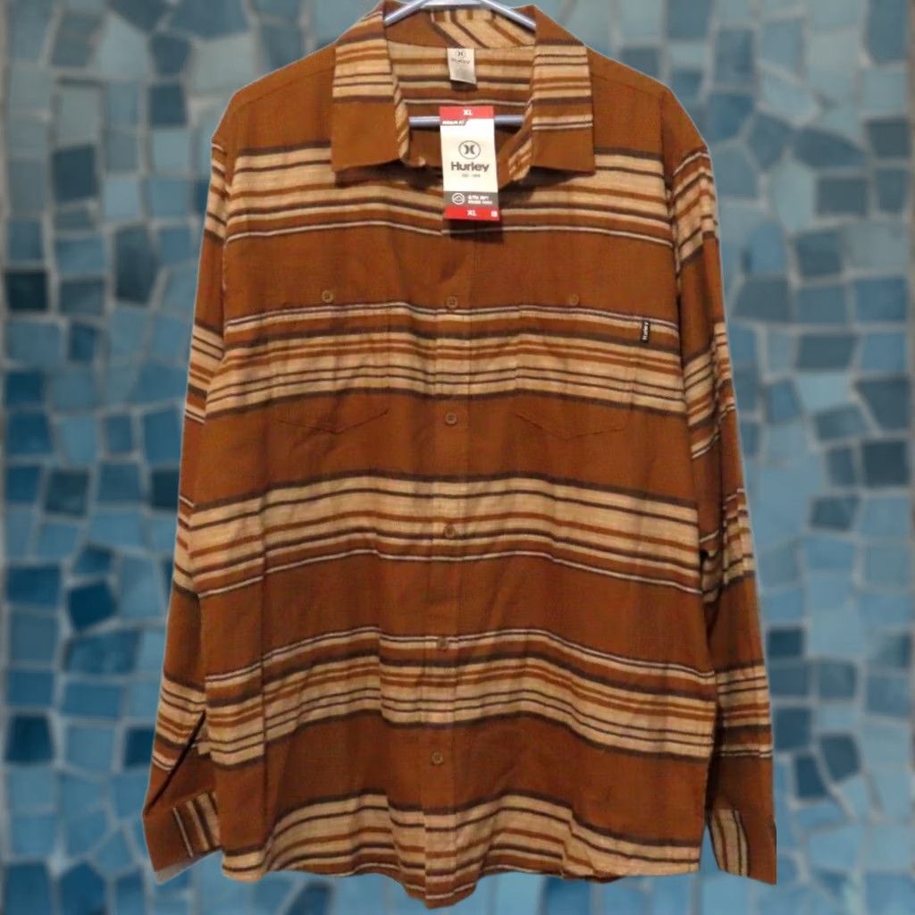 Hurley Hurley Mens XL Regular Fit Bronze Long Sleeve Shirt Ultra Soft Brushed Fabric NWT Size US XL / EU 56 / 4 - 1 Thumbnail