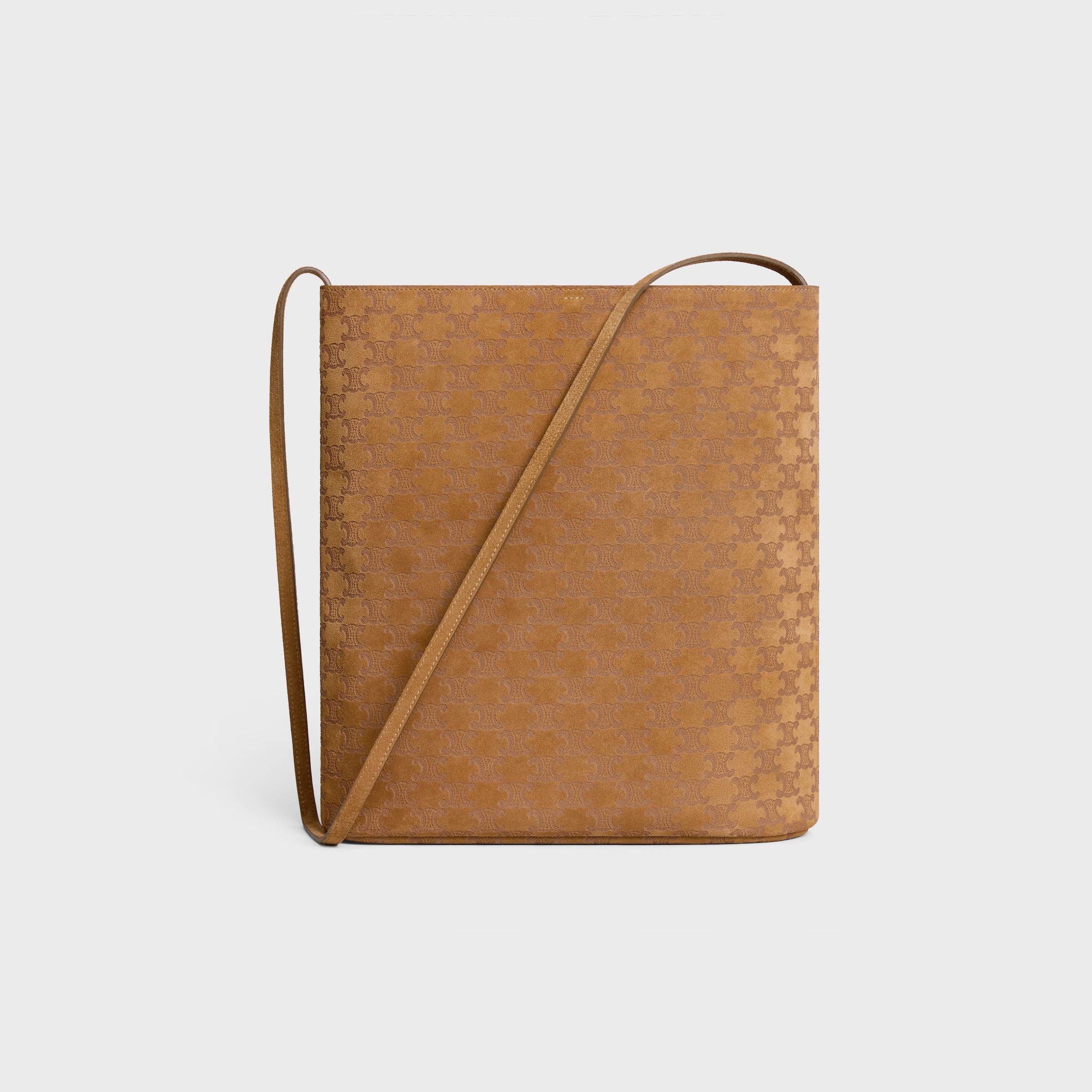 Celine BUCKET IN SUEDE CALFSKIN WITH TRIOMPHE ALL OVER havana Size ONE SIZE - 1 Thumbnail