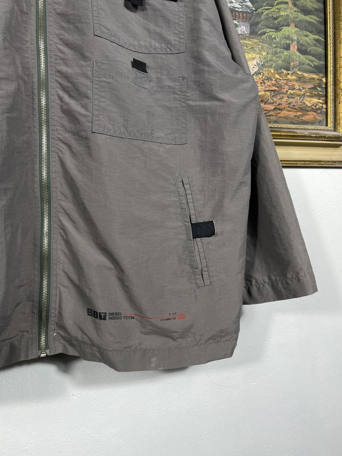 Diesel × Vintage Diesel Indigo Tech Vintage Y2k Zip Jacket Multi Pockets Swag Size US L / EU 52-54 / 3 - 7 Thumbnail