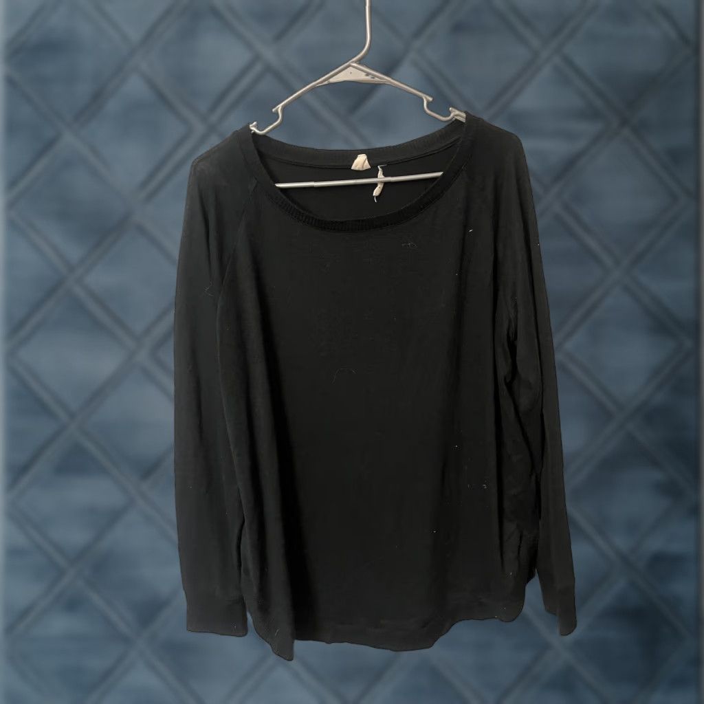 Gap Gap Women Solid Crew Neck Long Sleeve Knit Size M Black Shirt Size M / US 6-8 / IT 42-44 - 1 Thumbnail