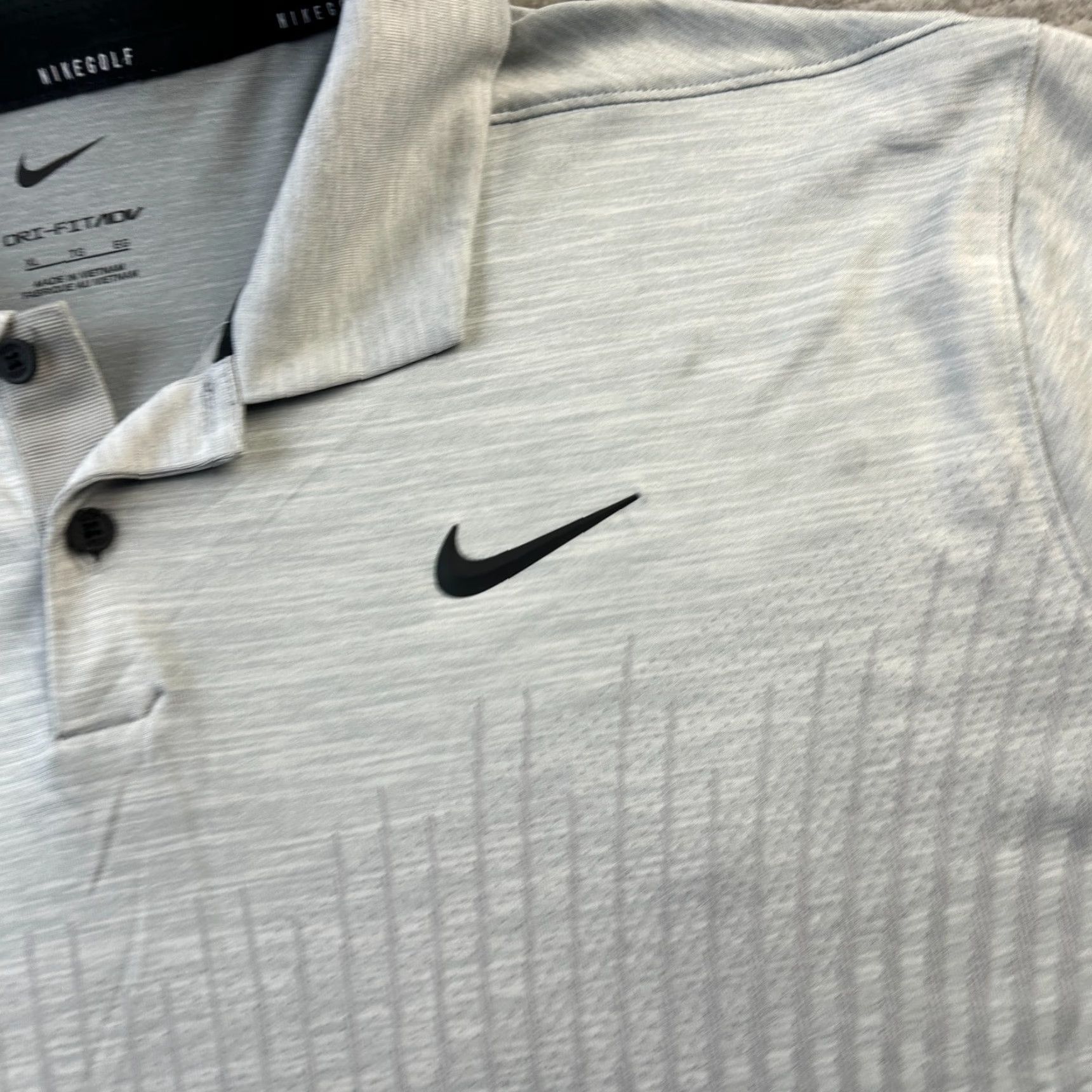 Nike Nike Dri-Fit Polo Shirt Golf Mens XL Gray Striped Size US XL / EU 56 / 4 - 4 Thumbnail