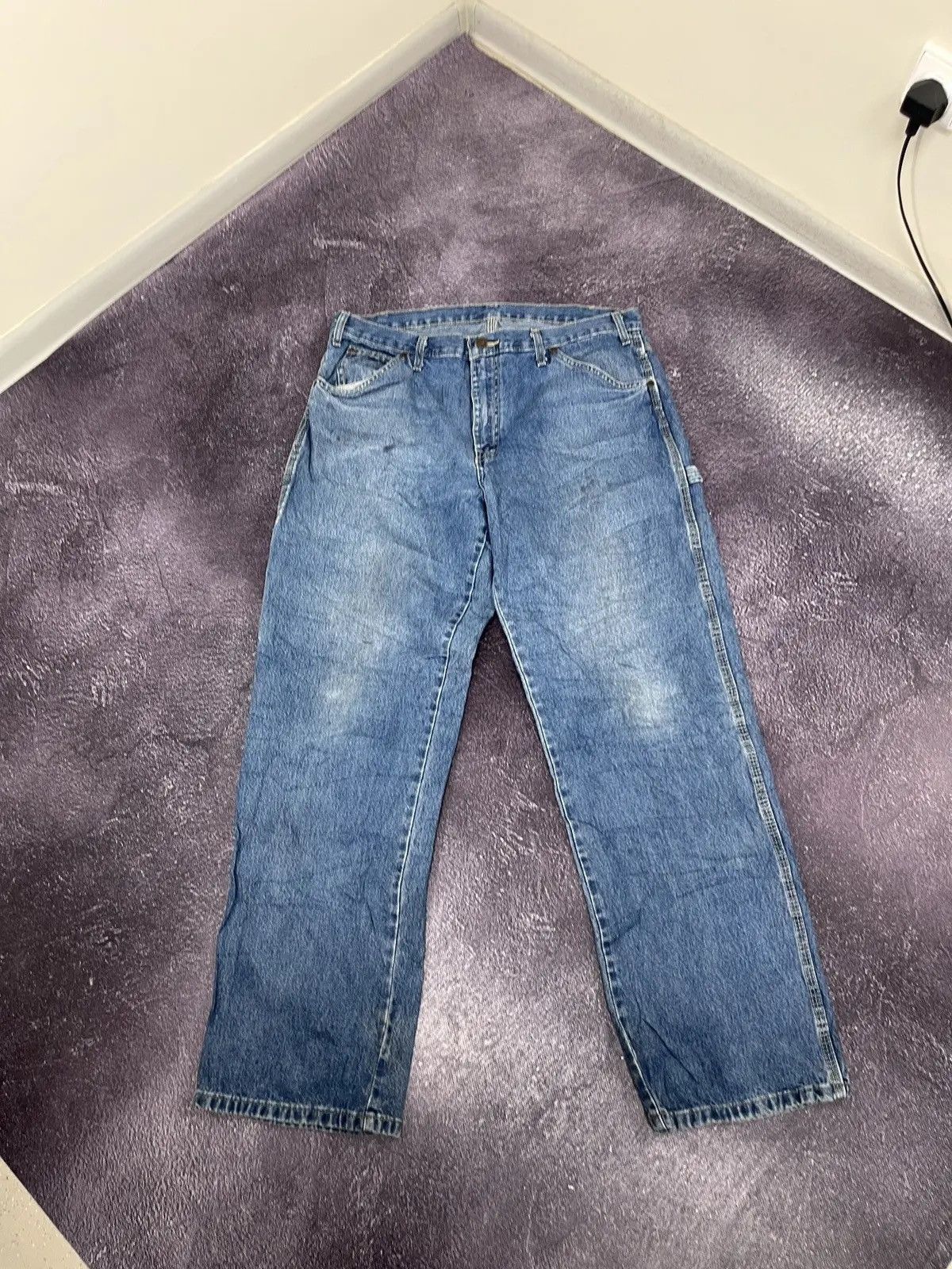 Dickies × Vintage Vintage Dickies USA Faded Blue Denim Work Hype Baggy Jeans Size US 36 / EU 52 - 2 Thumbnail