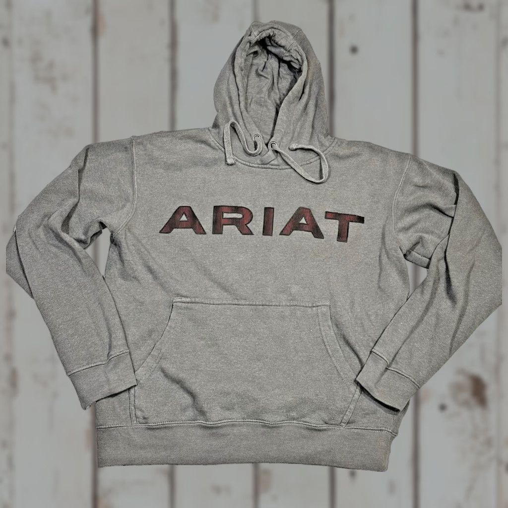 Ariat Ariat Hoodie Gray Logo Mens Small S Streetwear Pullover Hooded Long Sleeve Drawstring Pockets Outdoor Western Baggy Size US S / EU 44-46 / 1 - 1 Thumbnail