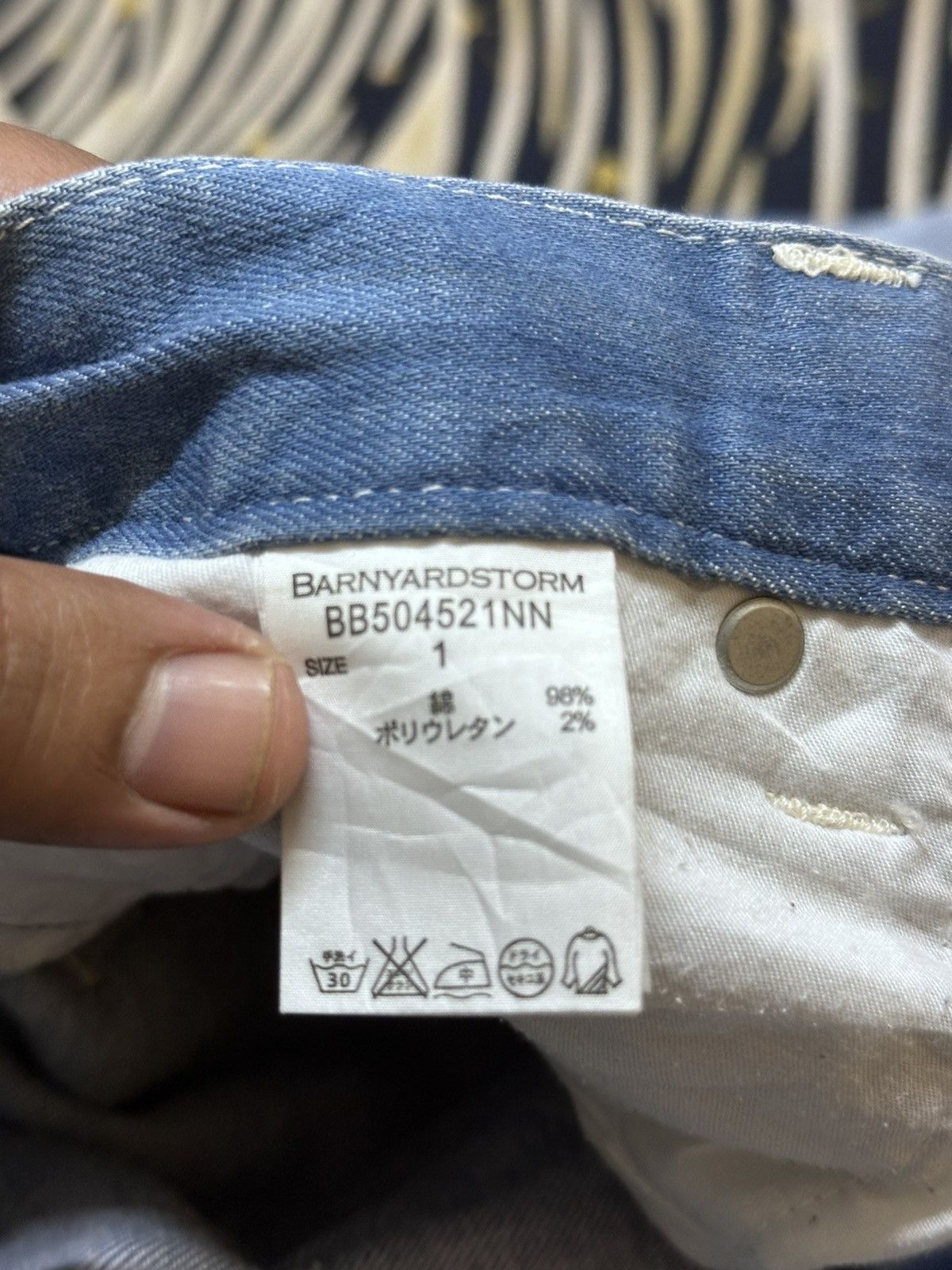 The Unbranded Brand Vintage Barnyardstorm Baggy Buckle Belt Distressed Denim Size US 29 - 7 Thumbnail