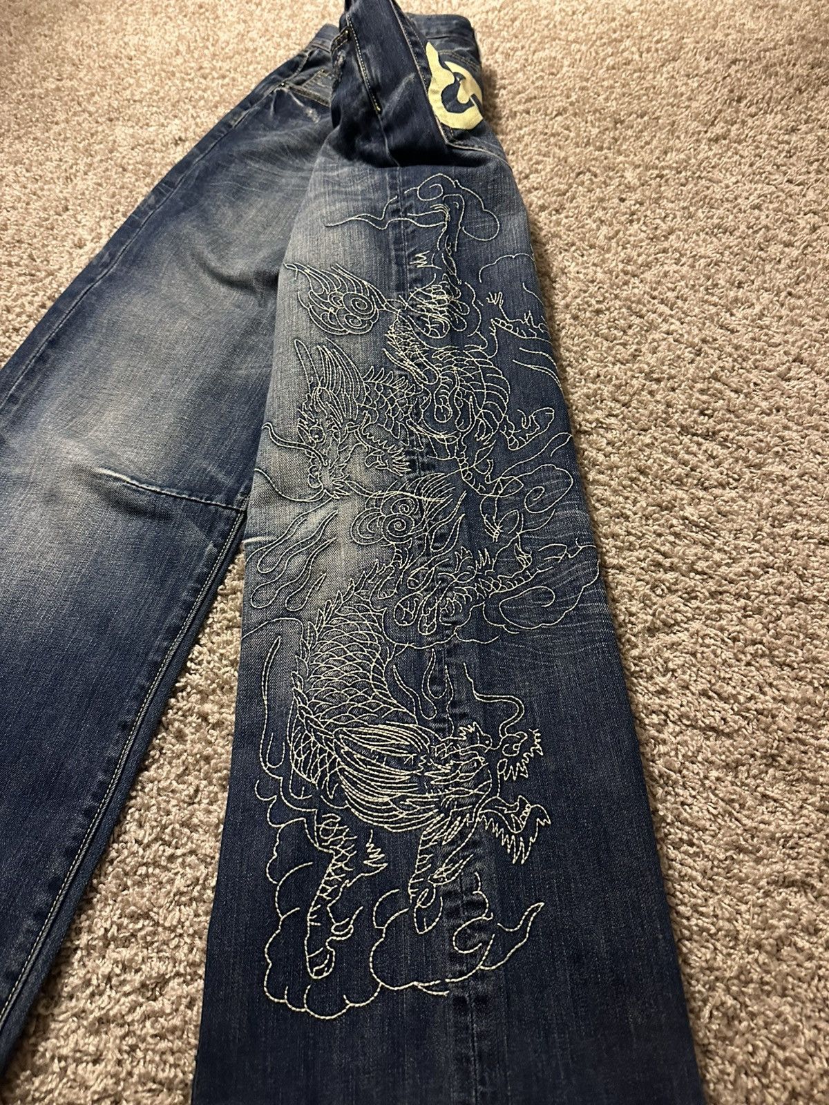 Ed Hardy Rare Ed Hardy Back Print Dragon Denim Size US 34 / EU 50 - 5 Thumbnail