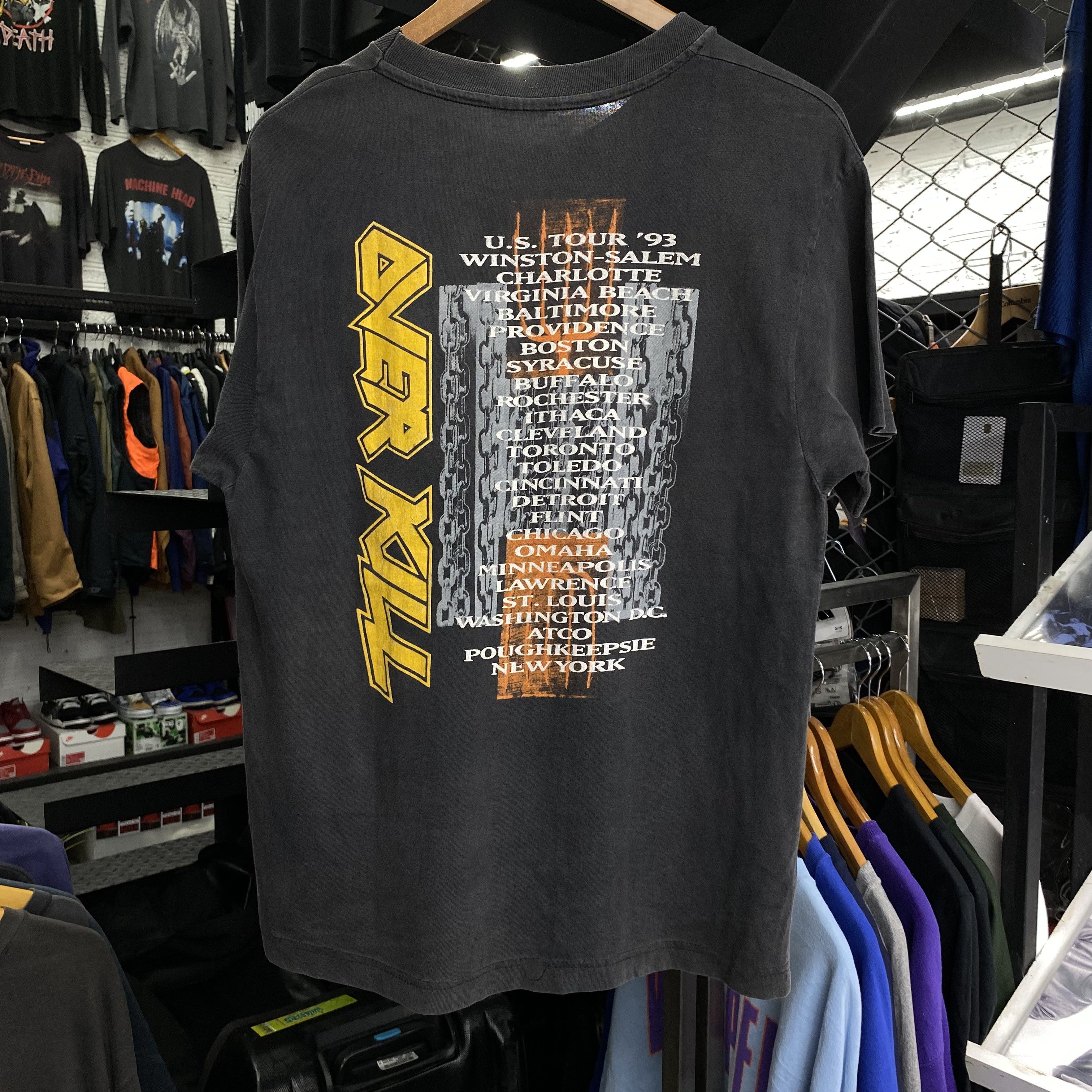 Band Tees OVERKILL Vintage 1993 US TOUR Shirt Size US L / EU 52-54 / 3 - 4 Thumbnail