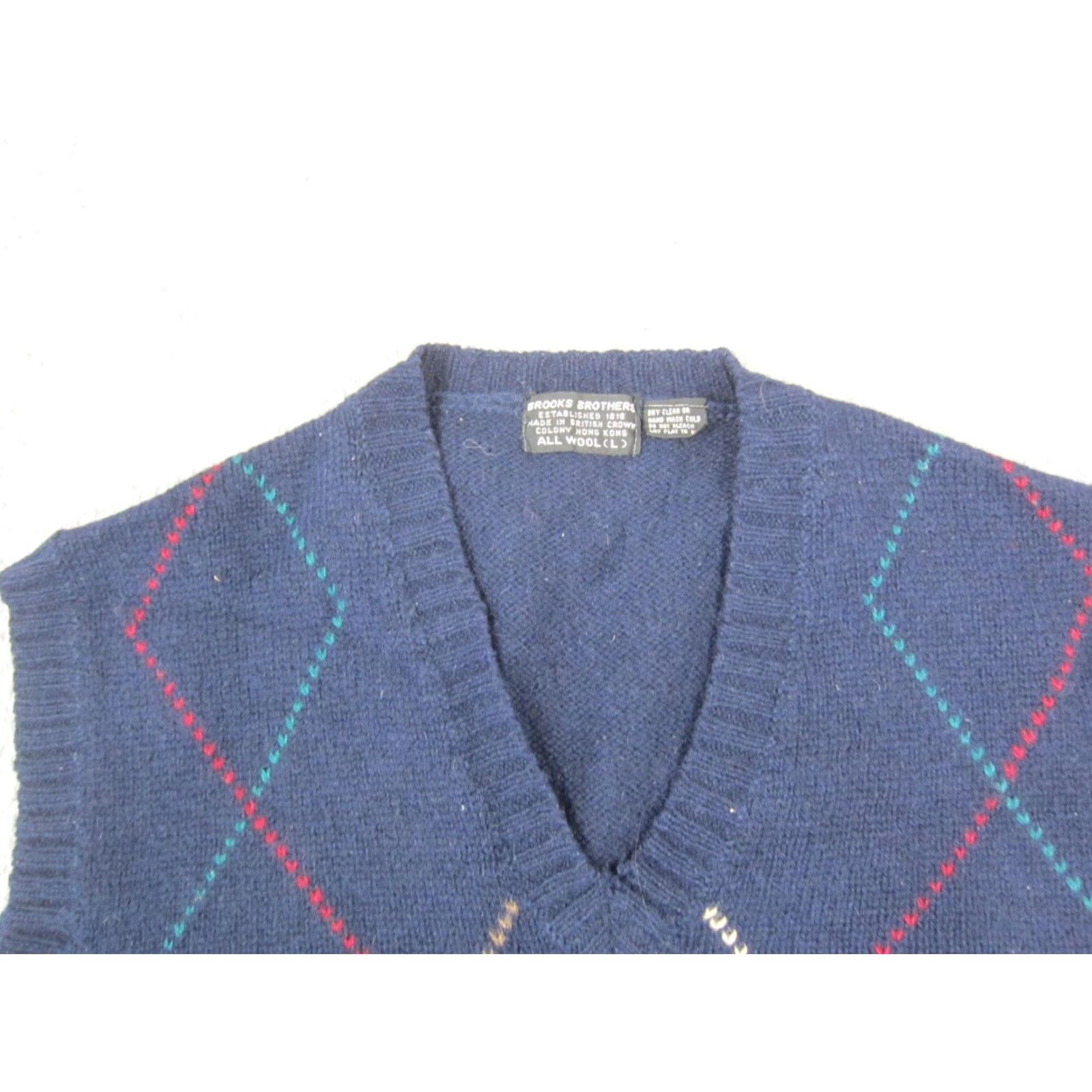 Brooks Brothers VINTAGE Brooks Brothers Sweater Vest Shirt Adult L Blue 100% Wool Argyle 80s 70s Mens Vest Classic Preppy 90s 80s Size US L / EU 52-54 / 3 - 2 Thumbnail