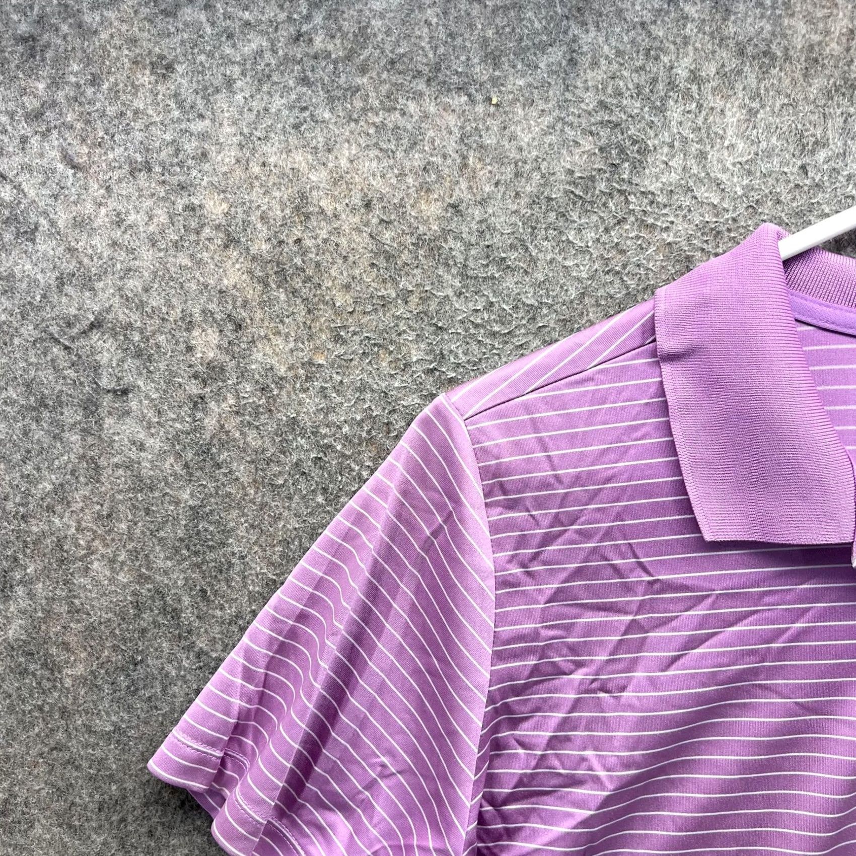 Nike Nike Golf Shirt Womens Large Purple Stripe Dri-FIT Tour Performance Polo Size L / US 10 / IT 46 - 7 Thumbnail