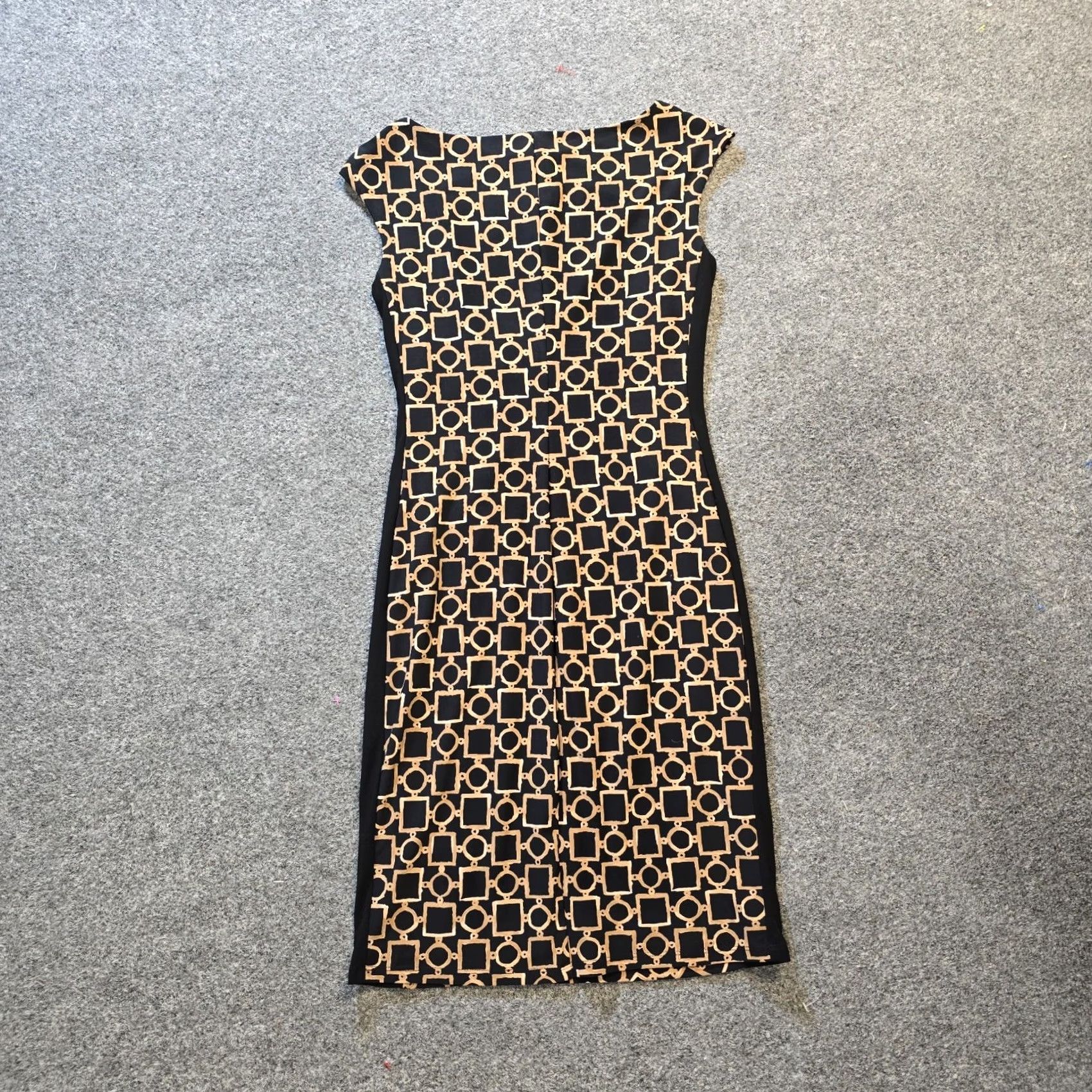 Ralph Lauren Lauren Ralph Lauren Dress Womens Size 2P Black Geometric Fitted Sleeveless Boat Neck Knitted Polyester Career Dress Size XS / US 0-2 / IT 36-38 - 7 Thumbnail