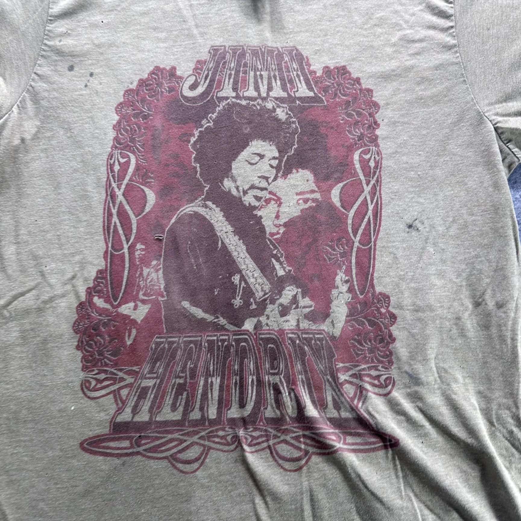 Vintage VINTAGE Jimi Hendrix Shirt Mens Large Beige Psychedelic Graphic Band Tee Rock Music Size US L / EU 52-54 / 3 - 2 Thumbnail