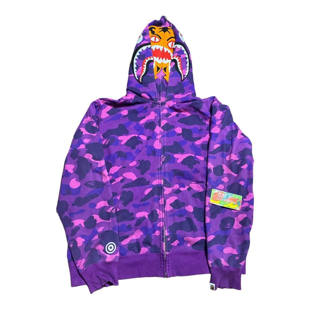 Bape tiger hoodie purple hotsell