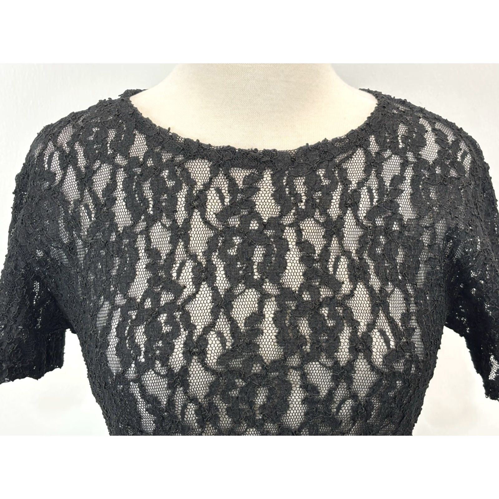 Victoria's Secret VINTAGE Victoria's Secret Lace Sheer Shirt Crown Label 80s Goth Black M Womens/Adults Medium Shown Whimsigoth USA Size M / US 6-8 / IT 42-44 - 5 Thumbnail