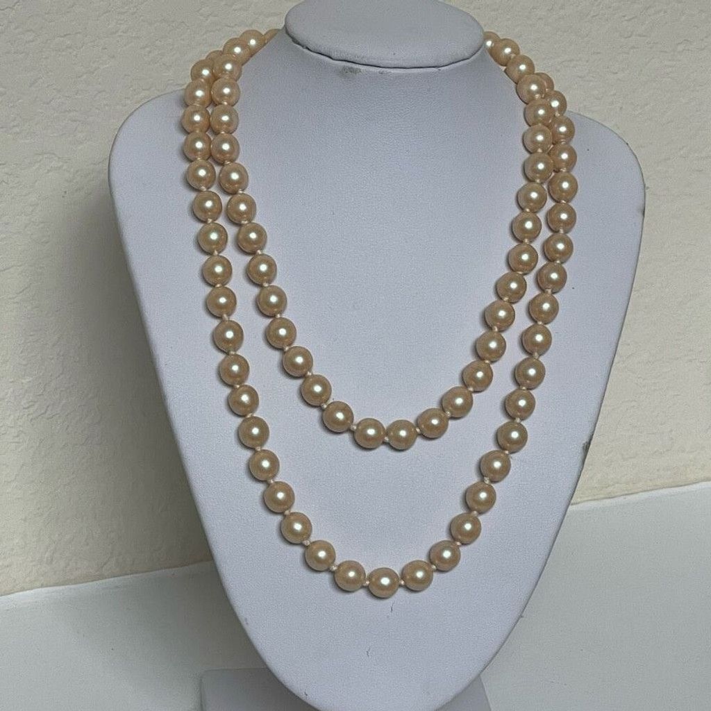 Other Vintage Ladies 32” Strand Of Champagne 6mm Single Strand Size ONE SIZE - 1 Thumbnail