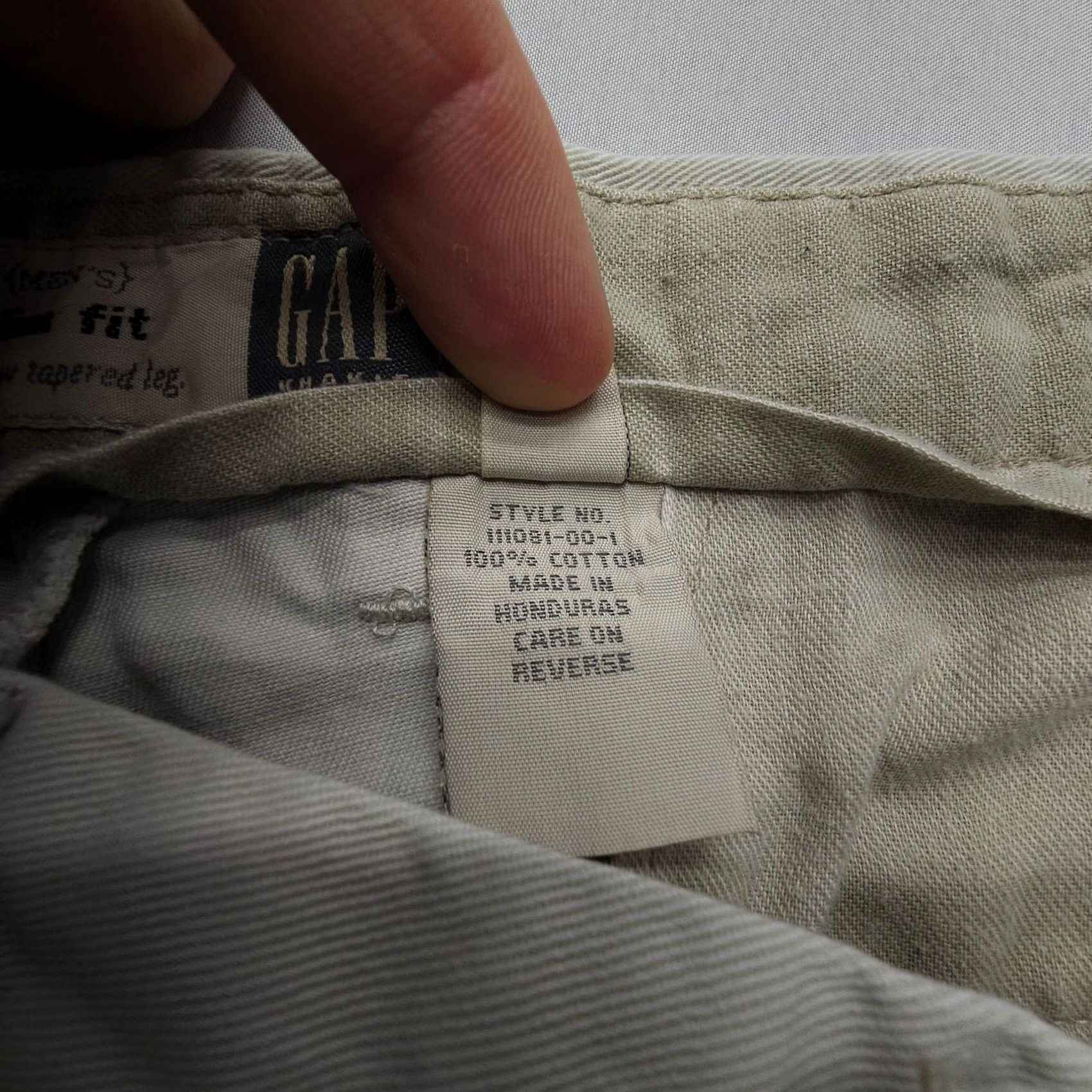 Gap VINTAGE Gap Khakis Pants Mens 35 34 Ivory Cotton Twill Flat Front Straight 90s USA Mens Size US 35 - 5 Thumbnail