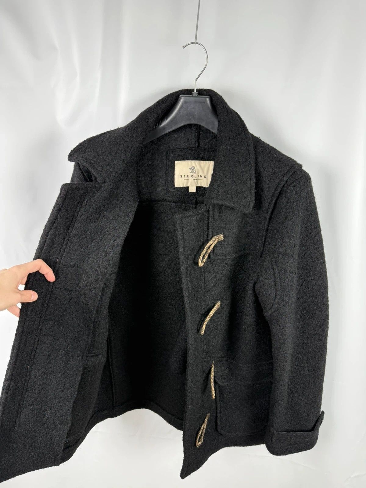 Other Sterling Est. 1958 Wool Duffle Coat Collared Men size L Size US L / EU 52-54 / 3 - 12 Thumbnail