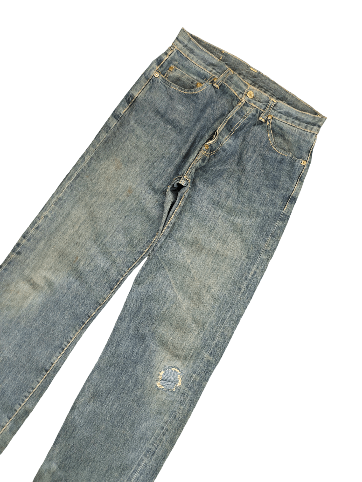 Studio D'Artisan 1990s Studio D Artisan Lot 0205 Selvedge Distress Jeans Size US 30 / EU 46 - 3 Thumbnail