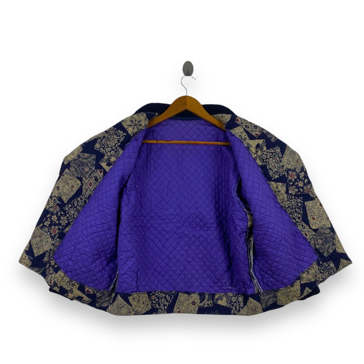 Vintage Vintage JAPAN TRADITIONAL Floral Paisley Quilted Jacket Size L / US 10 / IT 46 - 3 Thumbnail