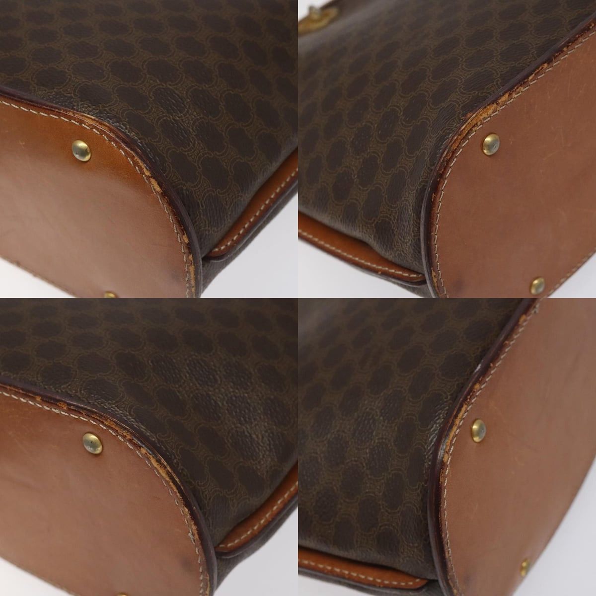 Celine CELINE Macadam Canvas Shoulder Bag Pvc Leather Brown Gold Size ONE SIZE - 10 Thumbnail
