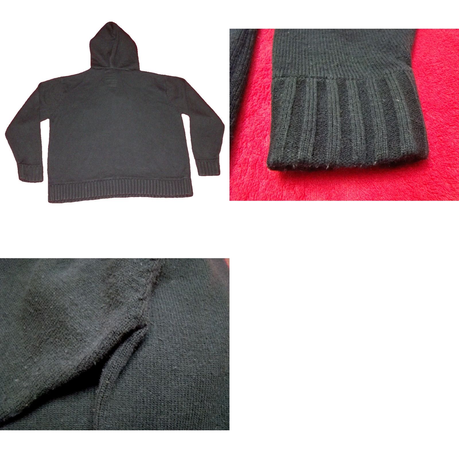 Vintage USA Rugby Association Mens 3XL Pullover Henley Black Quilted Hoodie Sweater Size US XXL / EU 58 / 5 - 8 Thumbnail