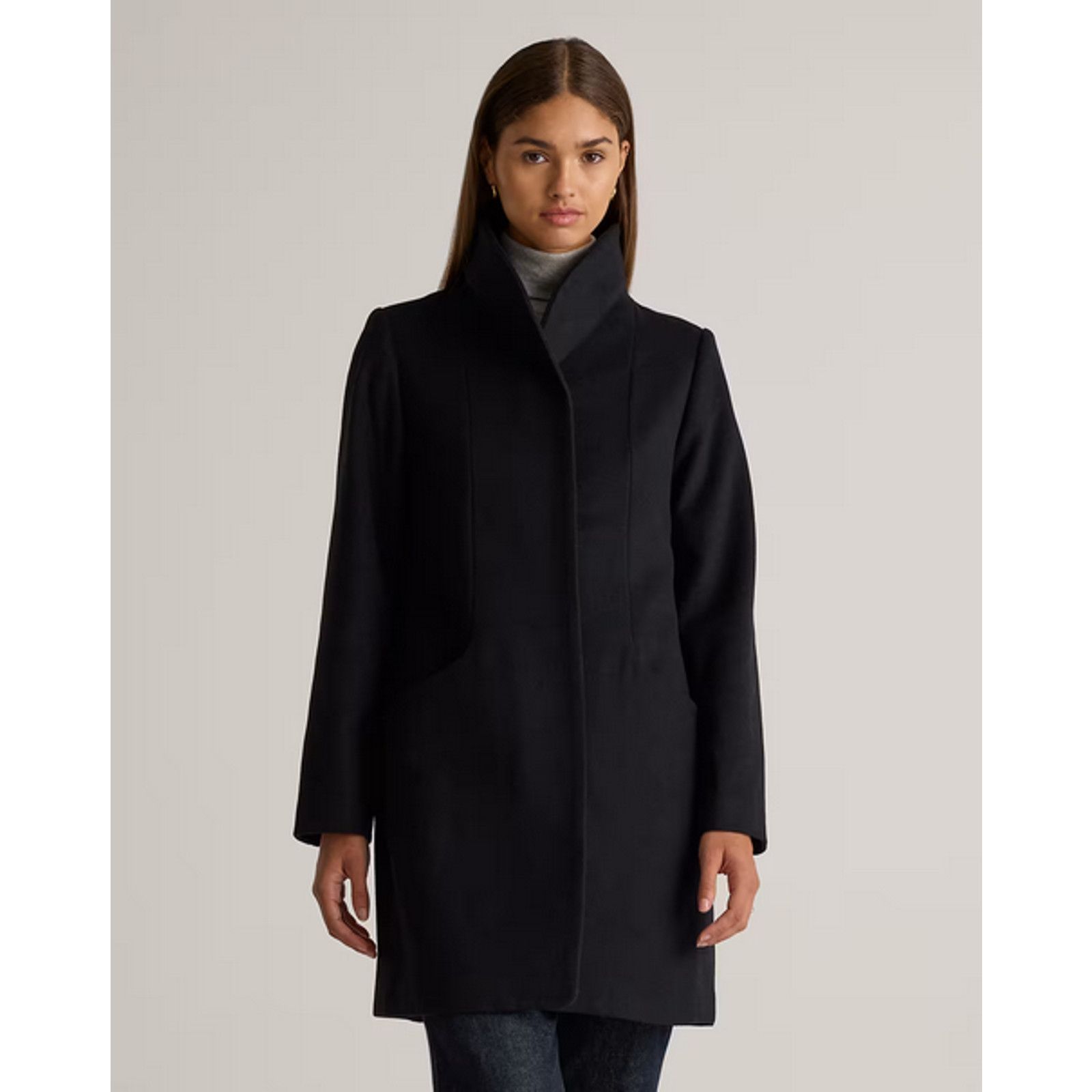 Quince Quince Wool Cocoon Coat Black Size L NWT Size L / US 10 / IT 46 - 1 Thumbnail
