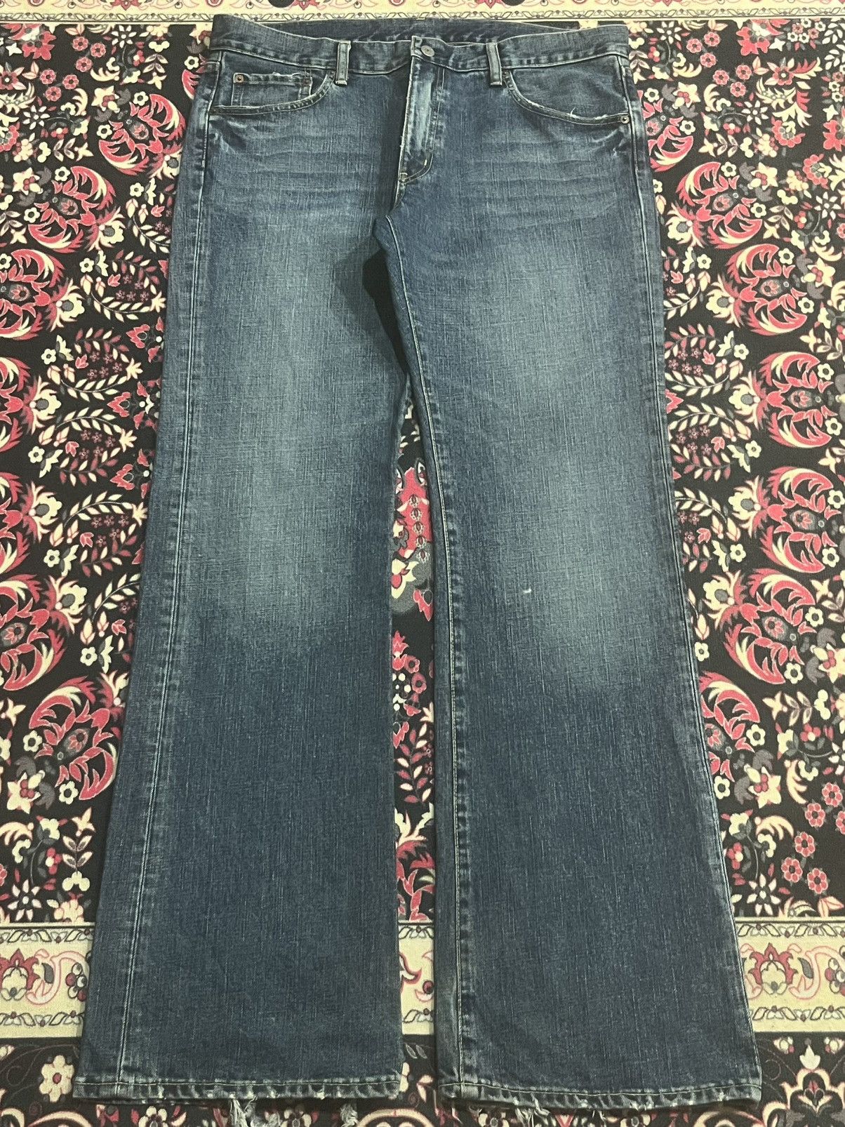 Undercover × Uniqlo Vintage Uniqlo B002 Dark Blue Ripped Hem Flare Jeans Size US 36 / EU 52 - 1 Thumbnail