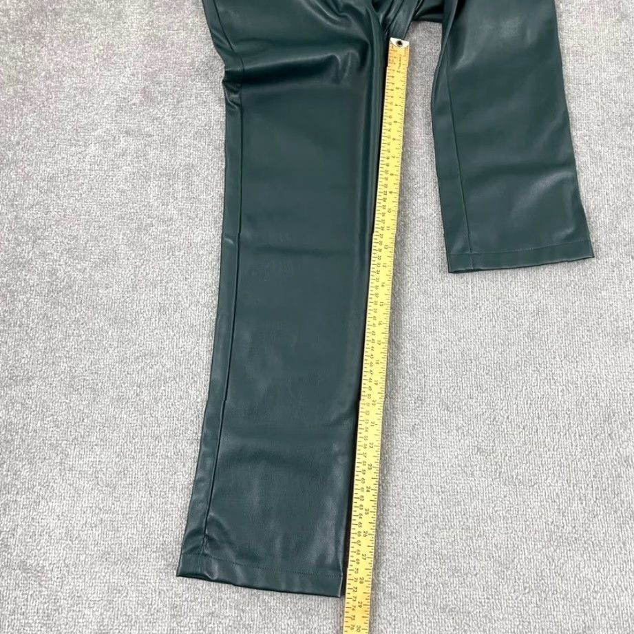 7 For All Mankind 7 For All Mankind Pants Womens Small 29" Ankle Faux Leather Straight Leg 81389 Green Size 28" / US 6 / IT 42 - 5 Thumbnail
