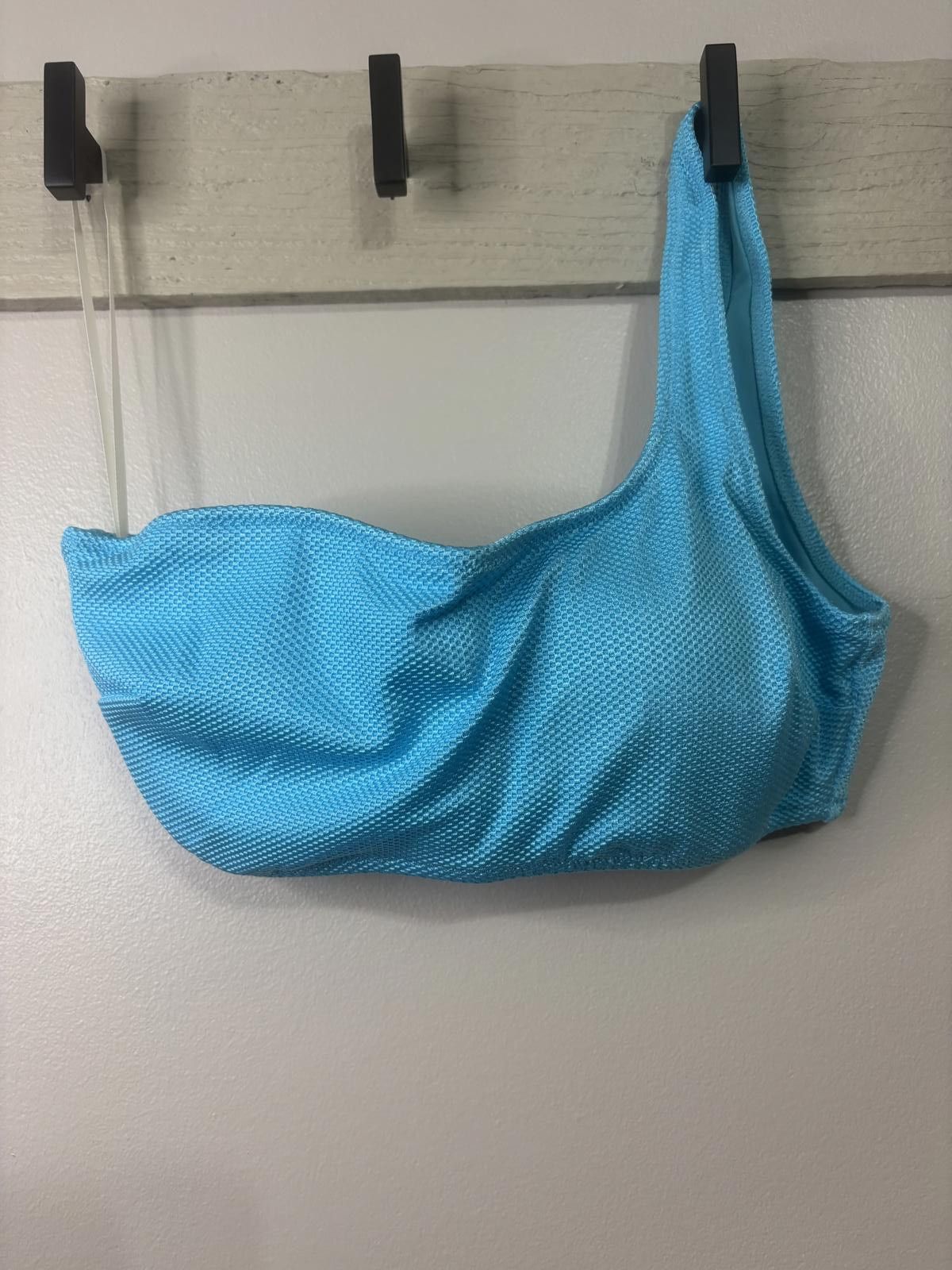Designer Aerie One-Shoulder Swim Top - Aqua Blue - Size Med Size ONE SIZE - 1 Thumbnail
