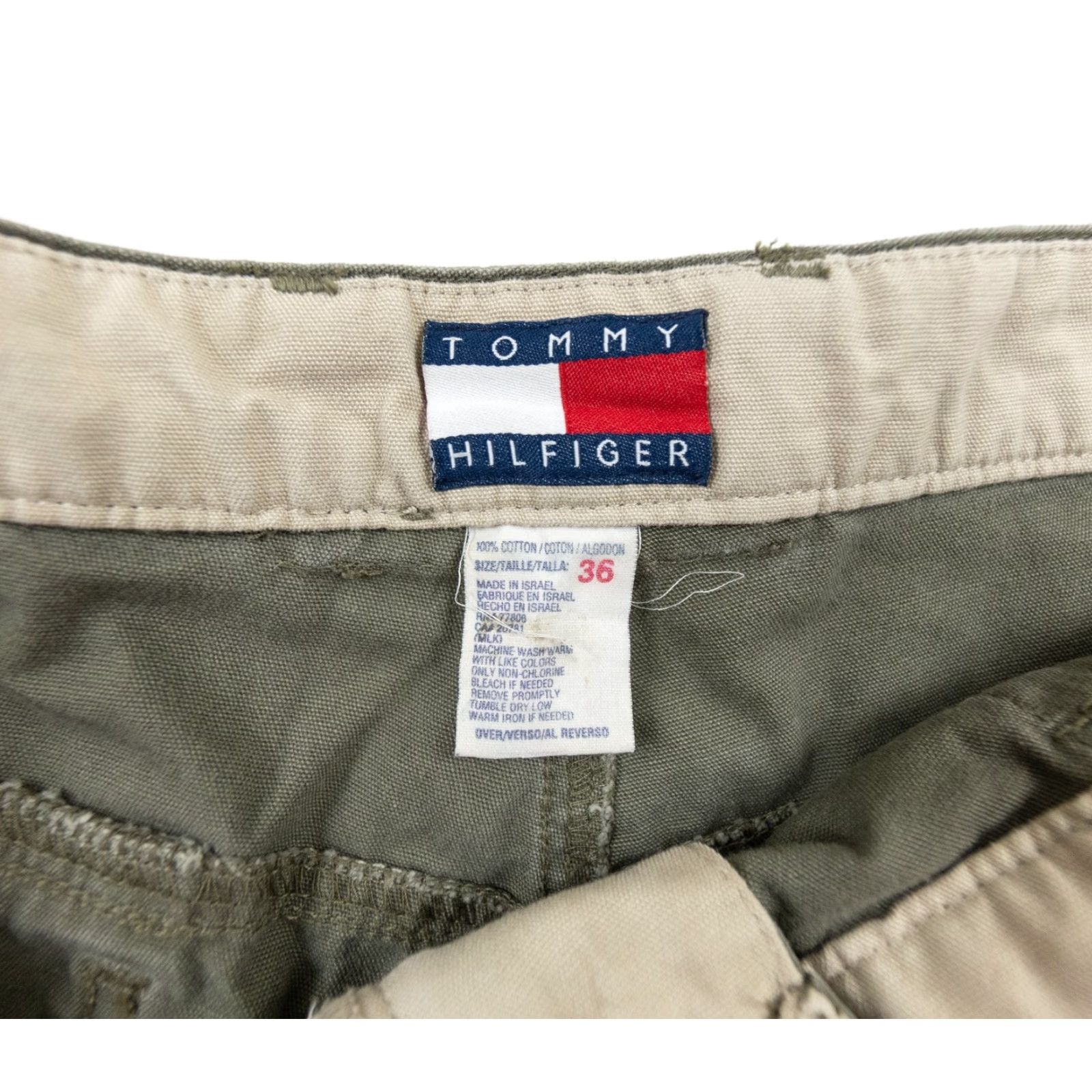 Tommy Hilfiger VINTAGE Tommy Hilfiger Shorts Mens 36 Chino Flat Front 9in Inseam Green 90s Casual Preppy Logo Mens Size US 36 / EU 52 - 5 Thumbnail